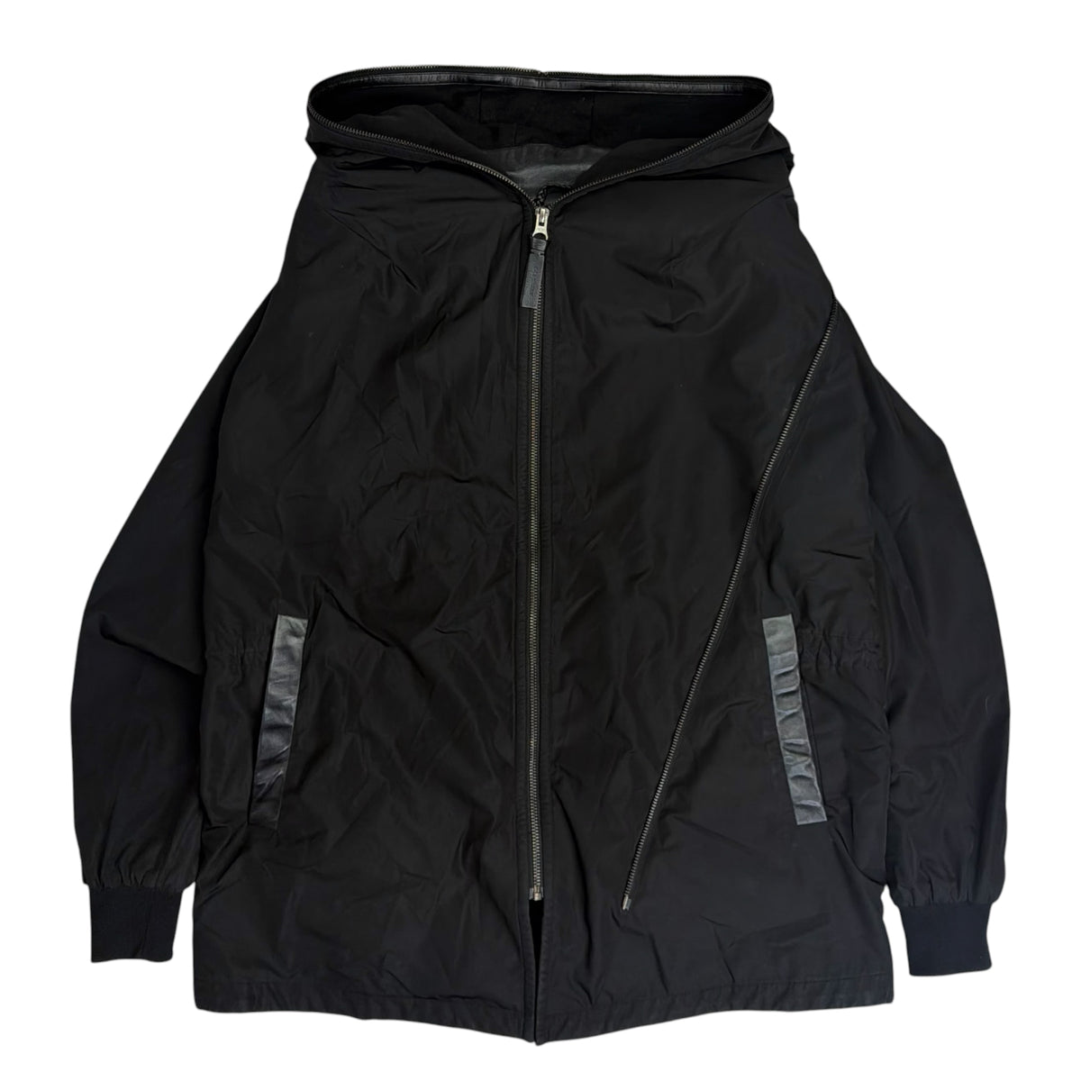 (W) Mackage Asymmetrical Full Zip Windbreaker Black