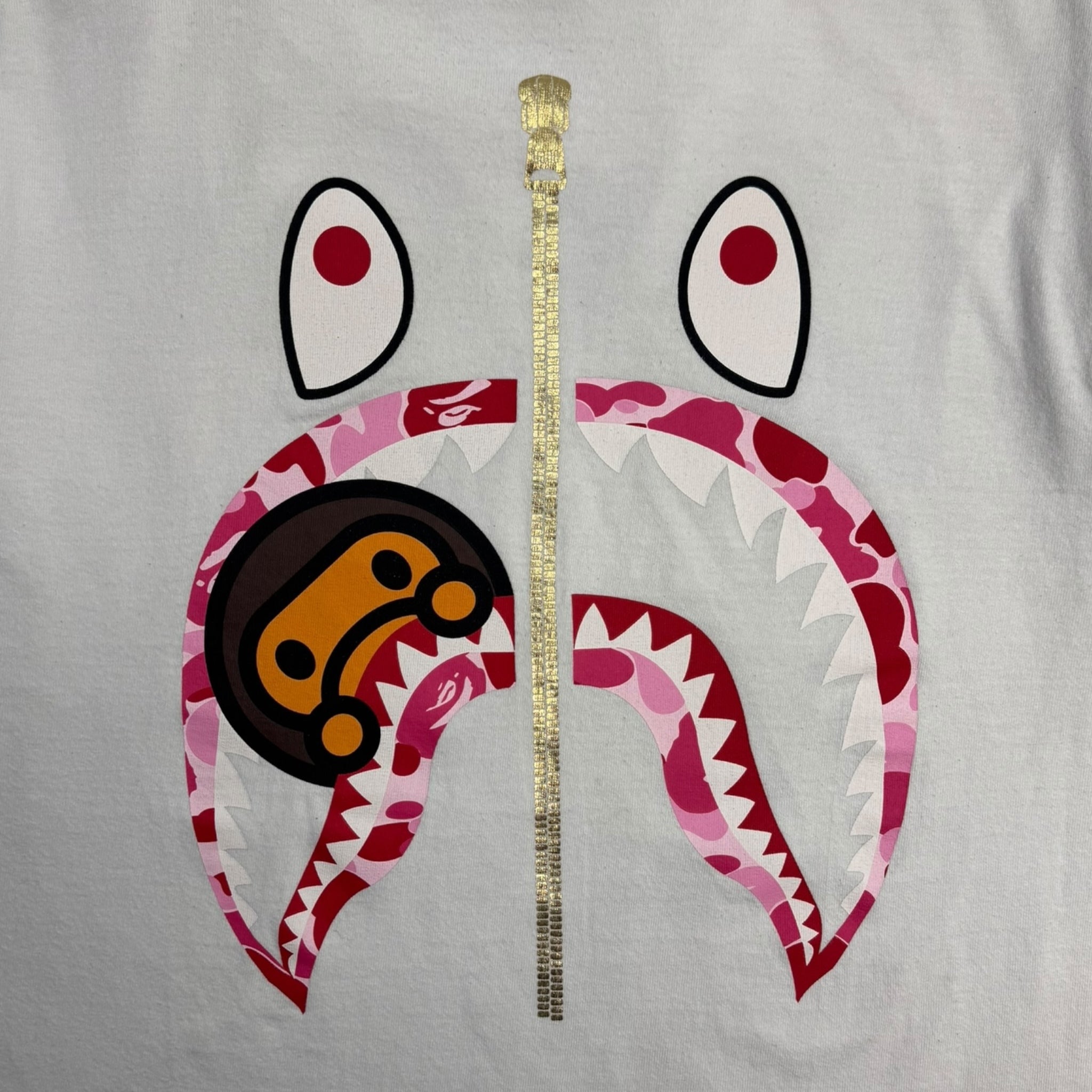 BAPE ABC Camo Milo Shark Tee White