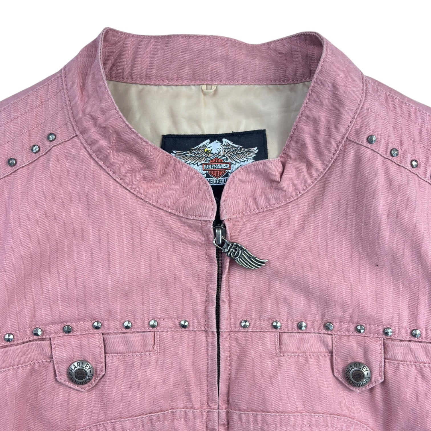(W) Harley Davidson Moto Jacket Pink