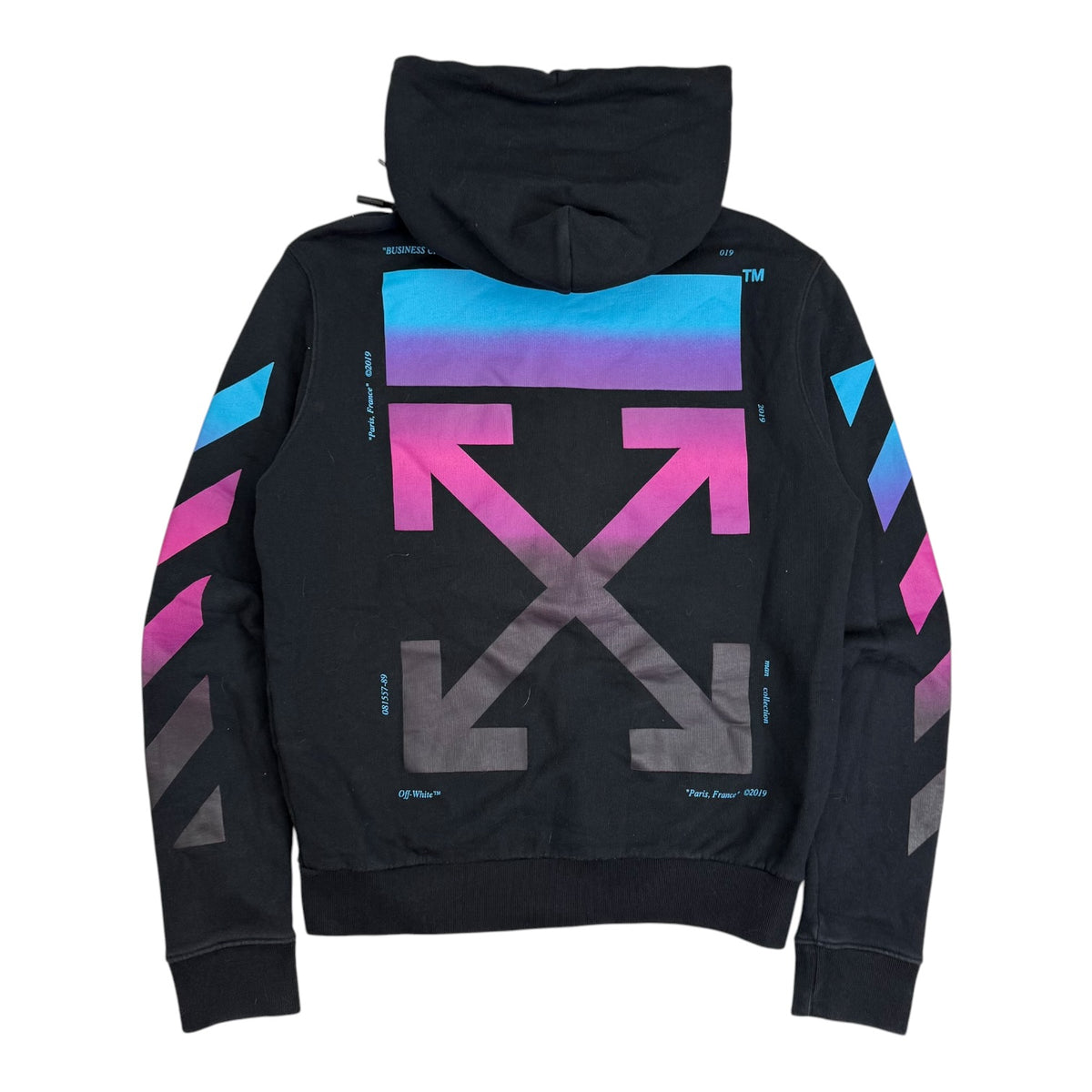 Off-White Diag Gradient Arrows Zip Up Hoodie Black