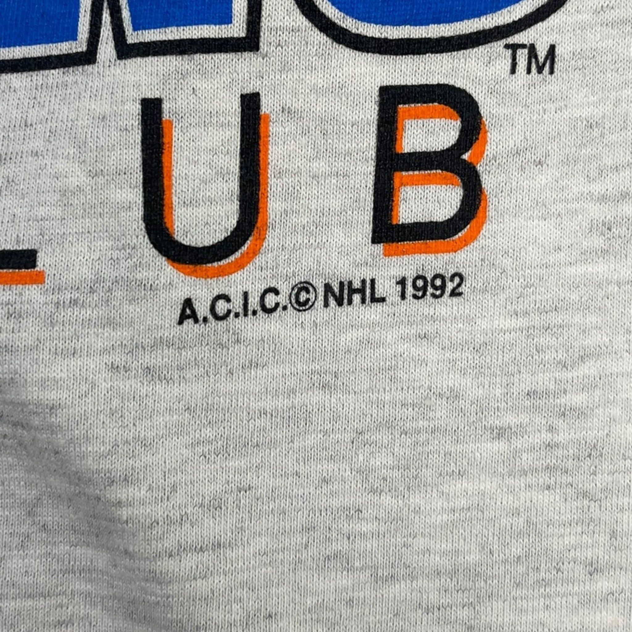 1992 Tampa Bay Lightning Hockey Club T-Shirt Heather Grey