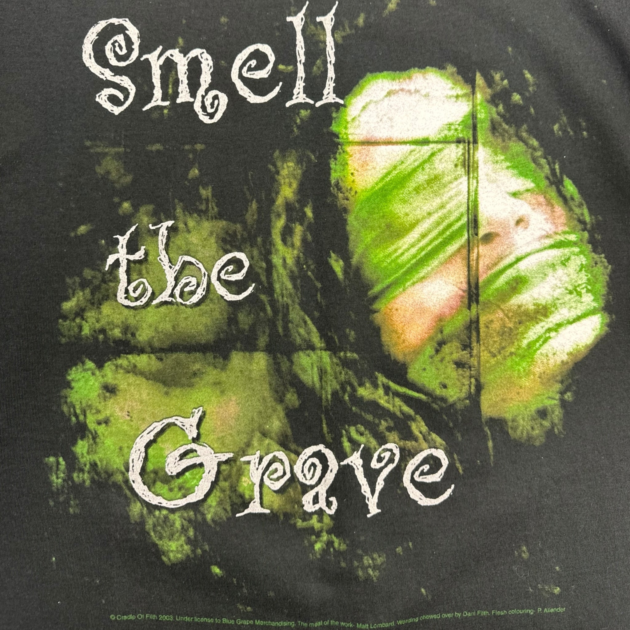 2003 Crade Of Filth Smell The Grave Tee Black