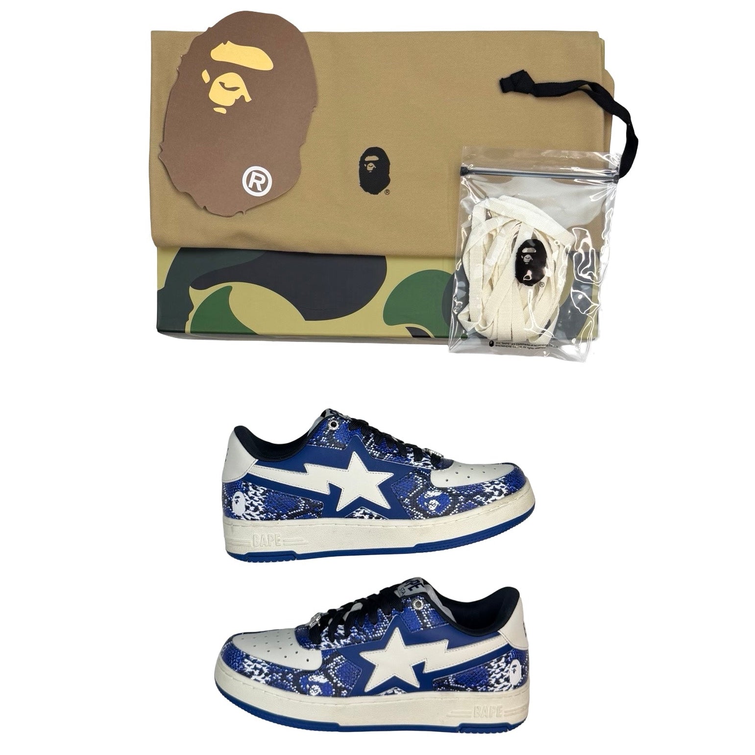 A Bathing Ape Bape Sta SSENSE Exclusive Blue Snakeskin (Used)