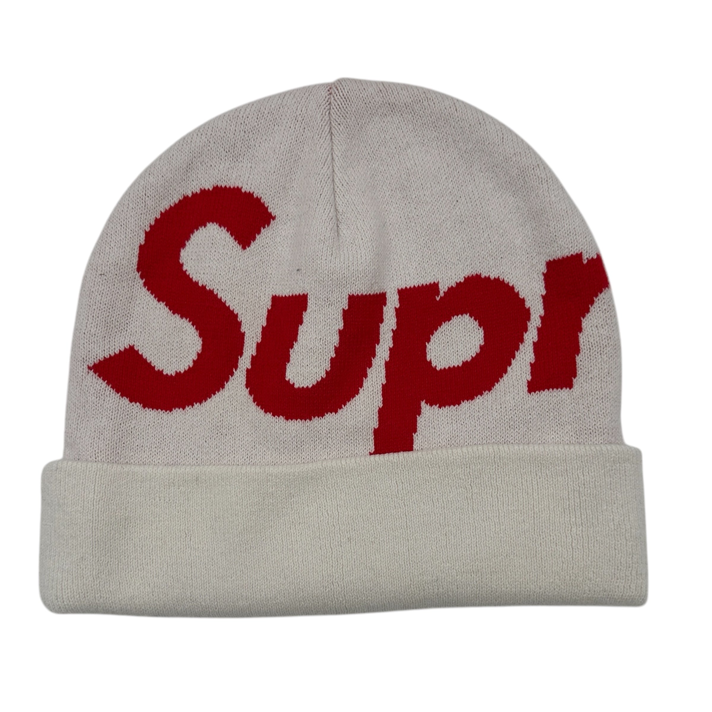 Supreme Big Logo Beanie (FW20) Red/White