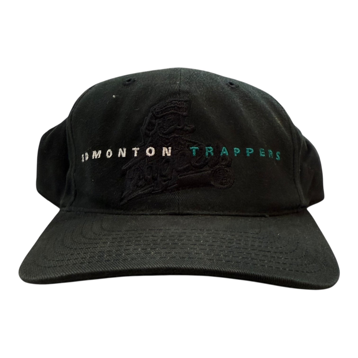 Vintage Edmonton Trappers American Needles Hat Black