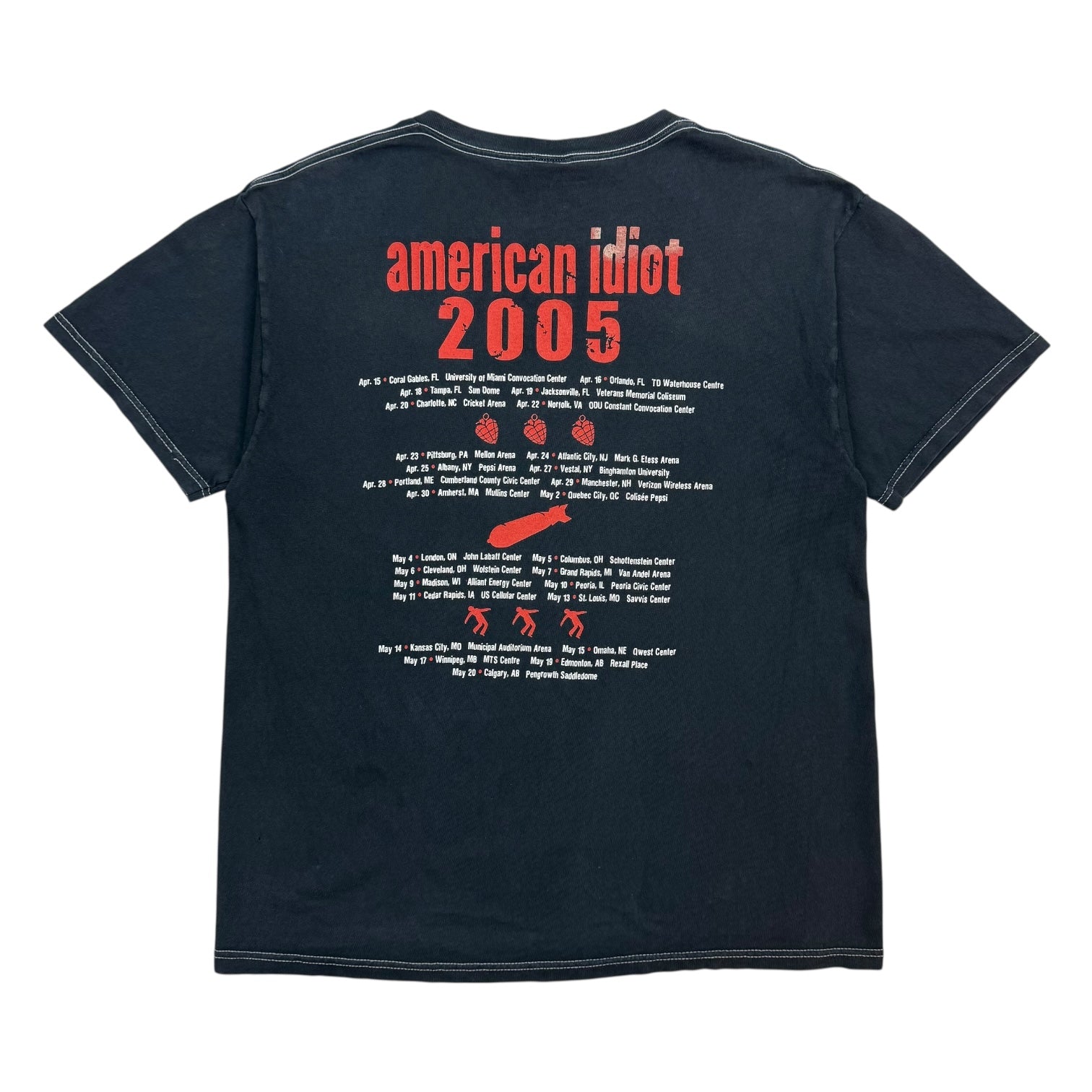 2005 Green Day American Idiot Tour Tee Black