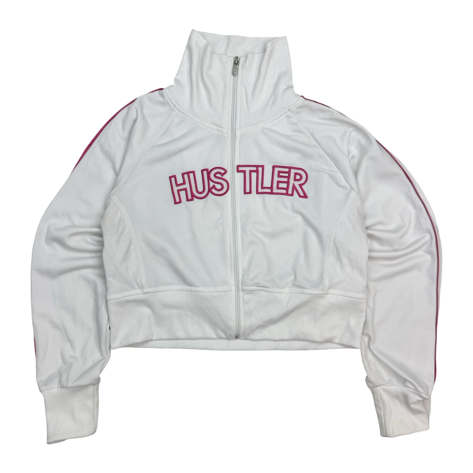 (W) Vintage Hustlers Cropped Track Jacket White/Pink