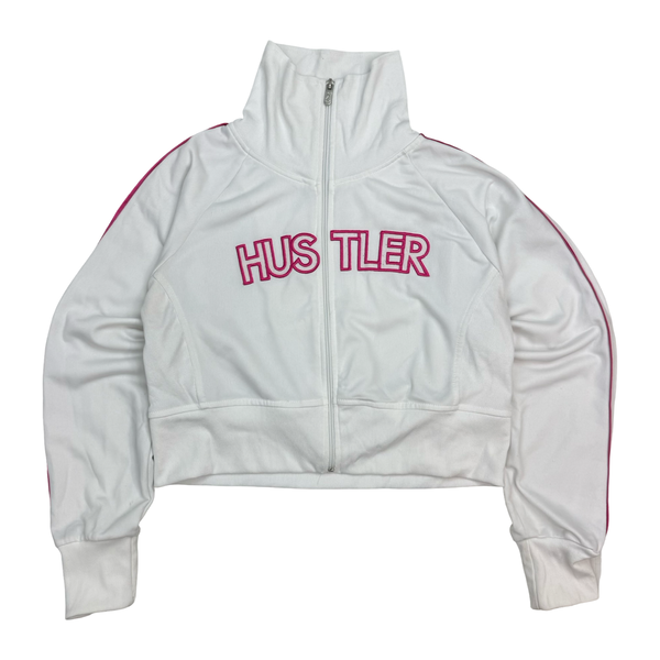 (W) Vintage Hustlers Cropped Track Jacket White/Pink