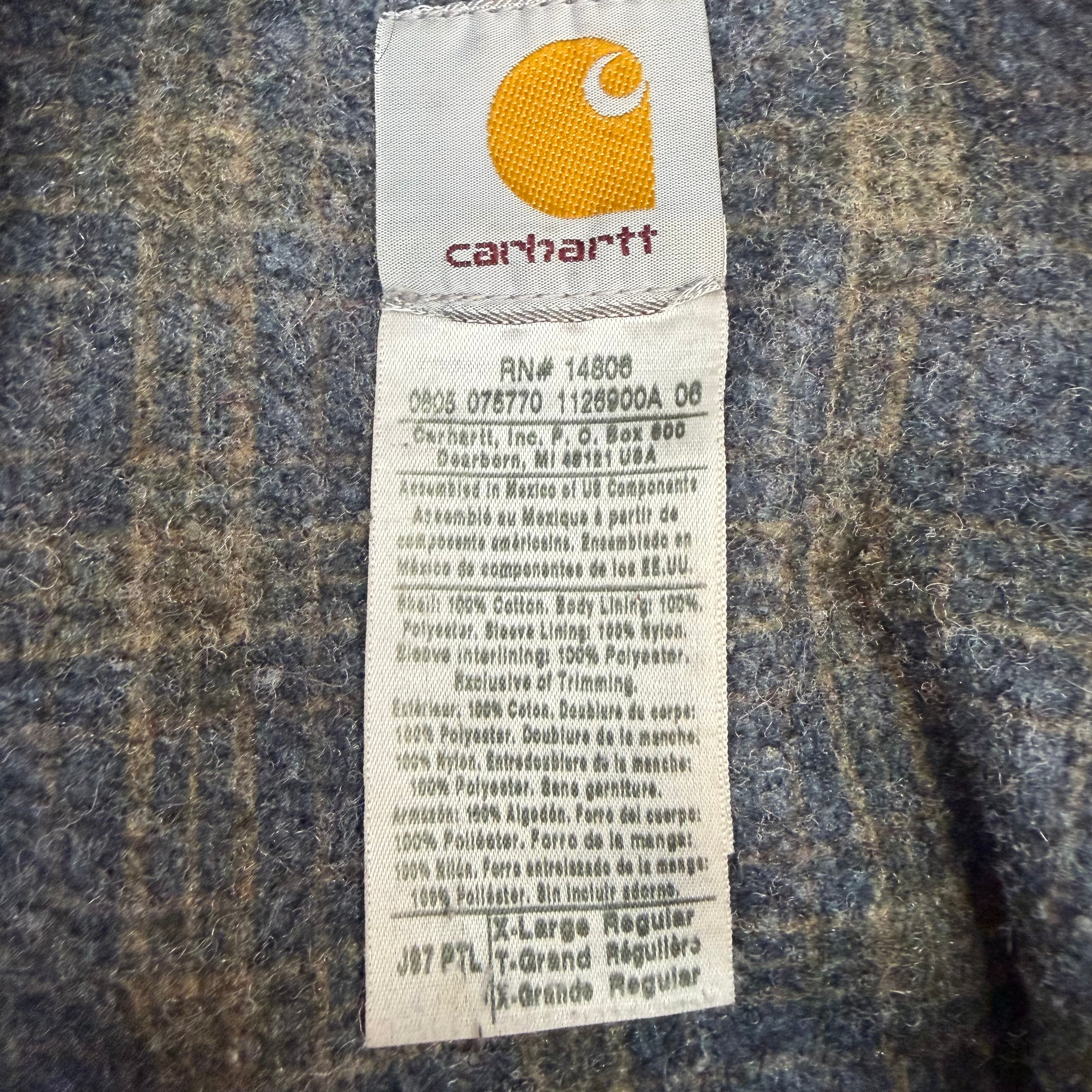 Vintage Carhartt Detroit Jacket Blanket Lined Faded Grey