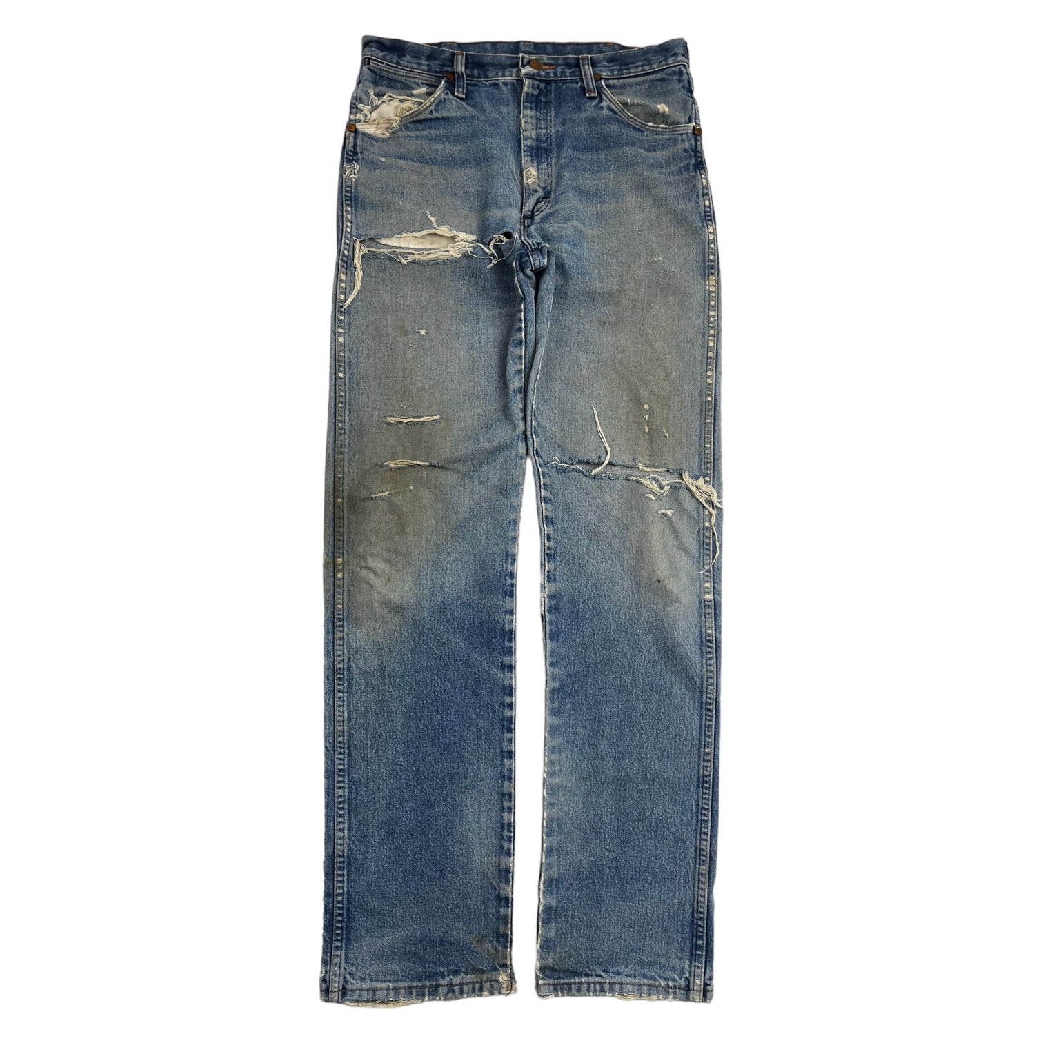 Vintage Distressed Wrangler Heavy Wash Denim Jeans