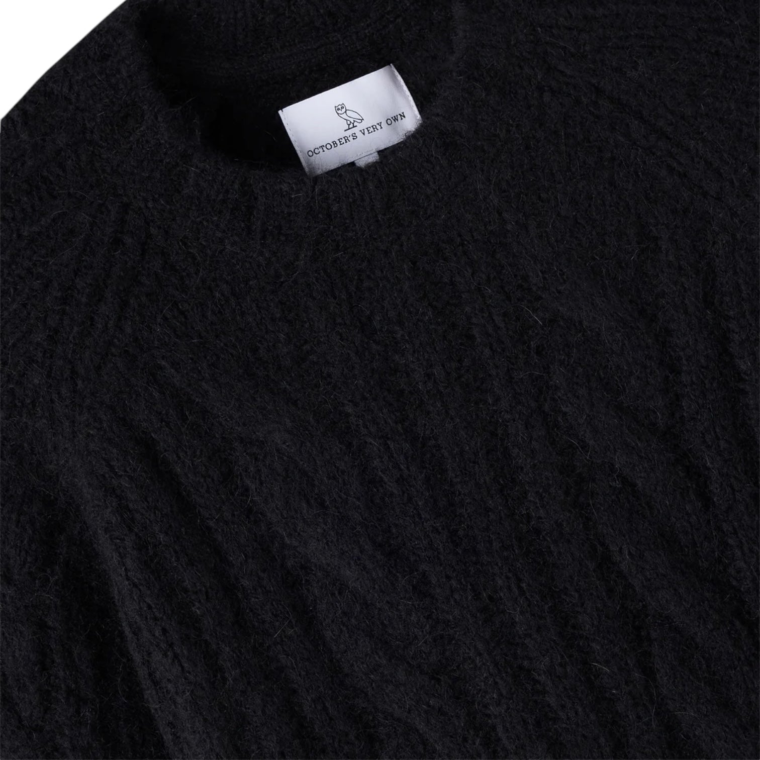 OVO Cropped Cableknit Sweater Black