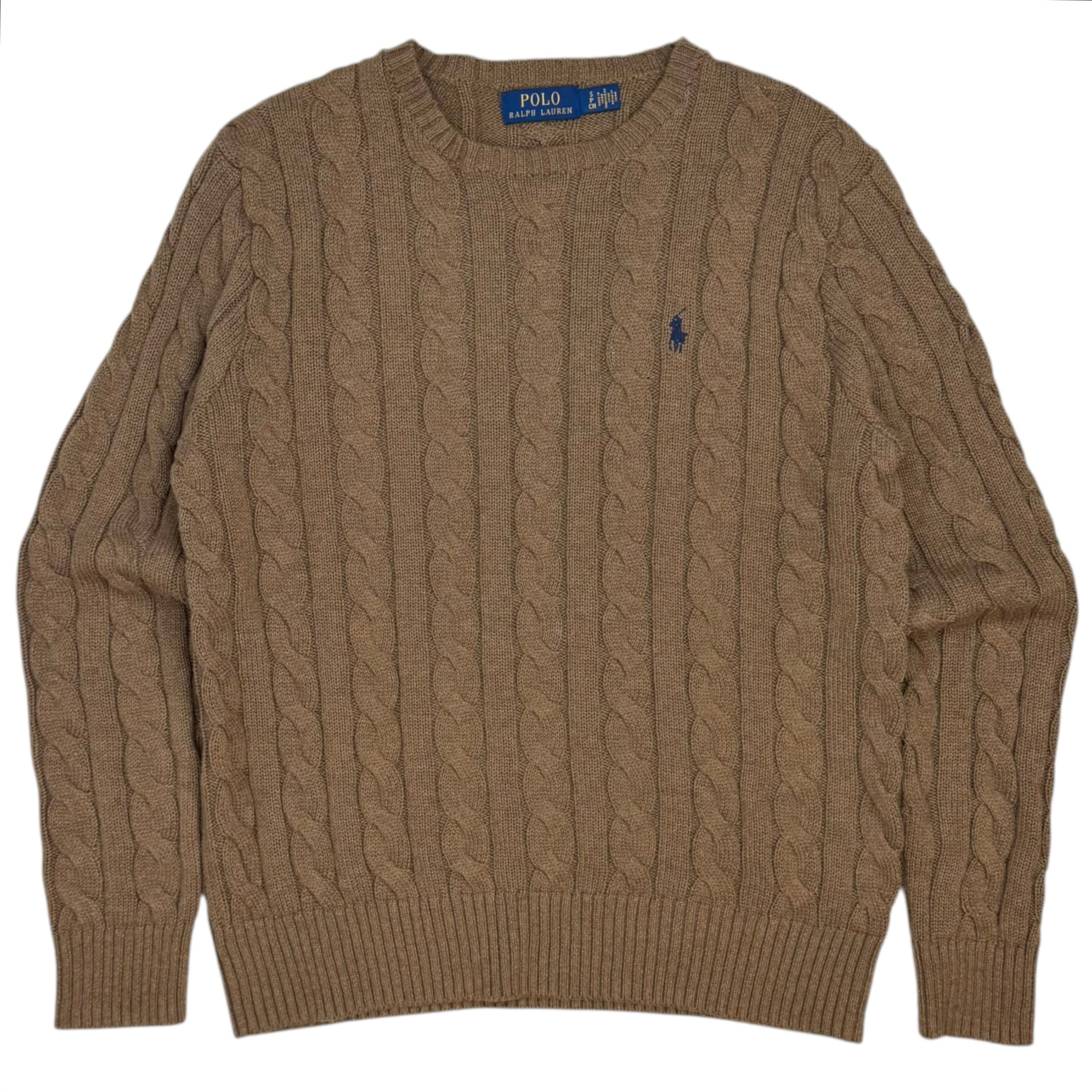 Vintage Polo Ralph Lauren Cable Knit Sweater Brown