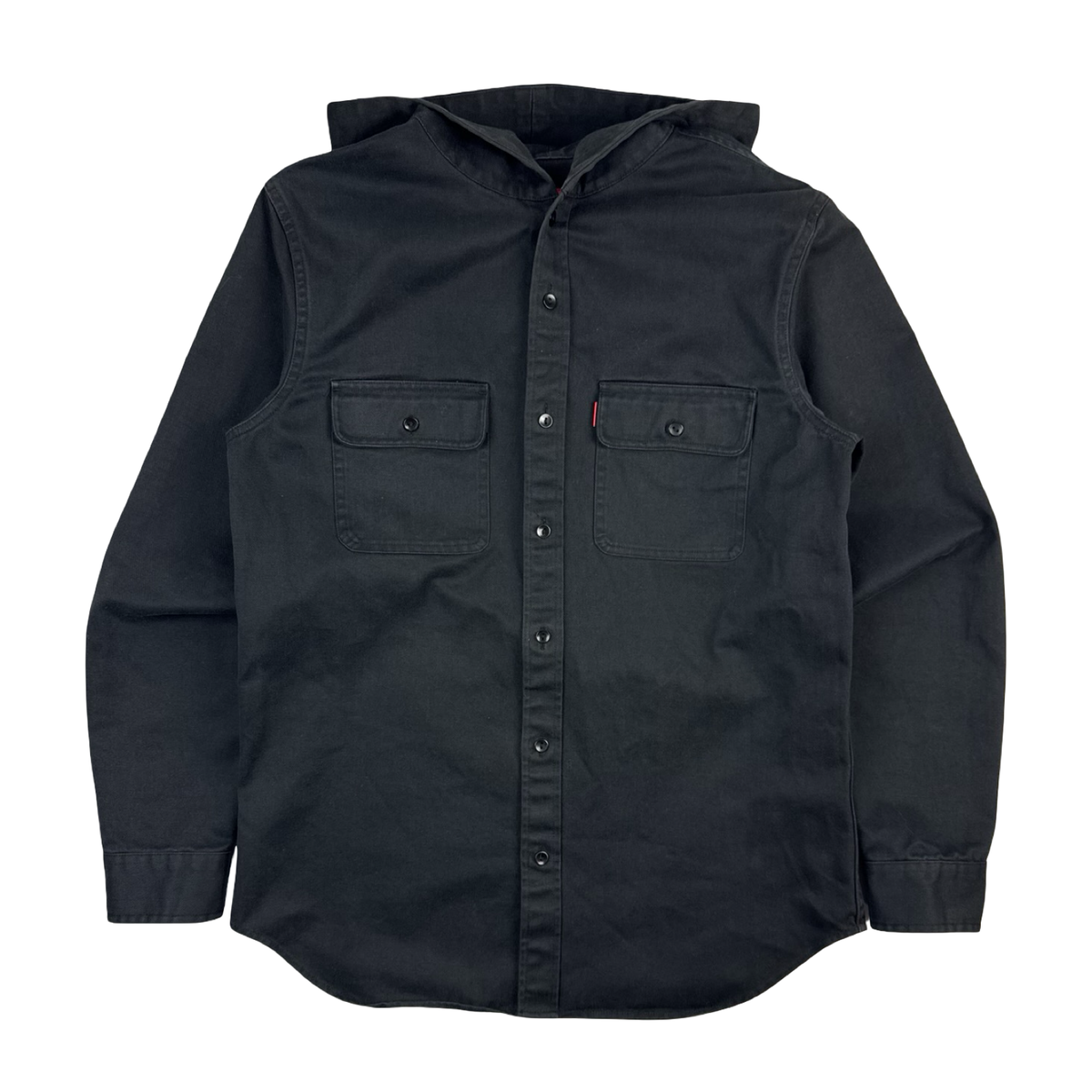FW13 Supreme Hooded Twill Shirt Black