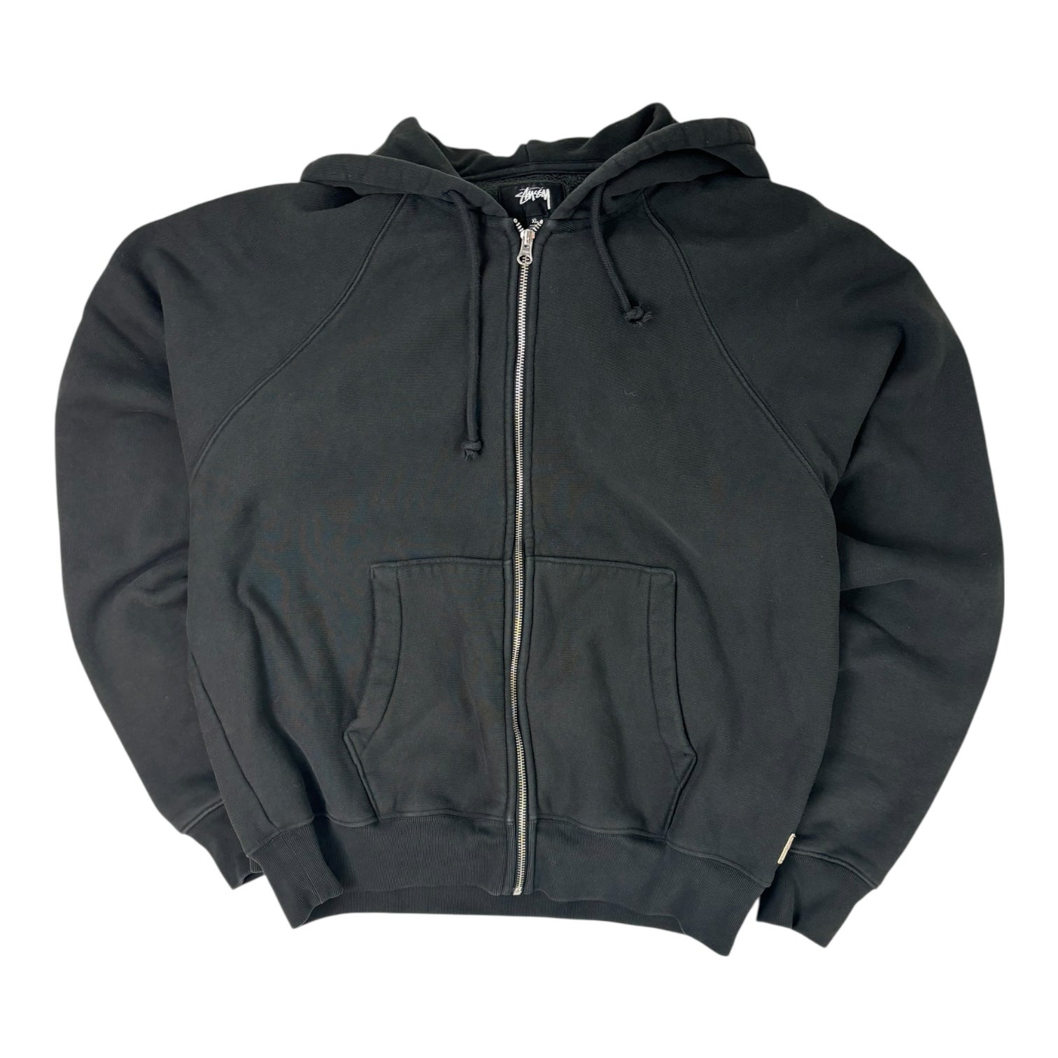 Stussy Raglan Zip-Up Hoodie Black
