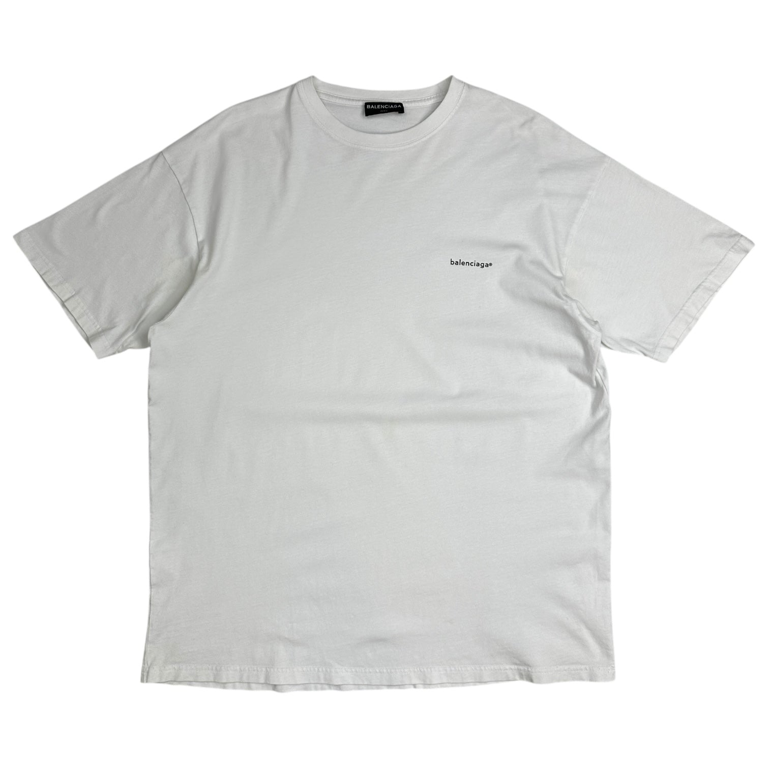 Balenciaga Logo Cotton T-Shirt White