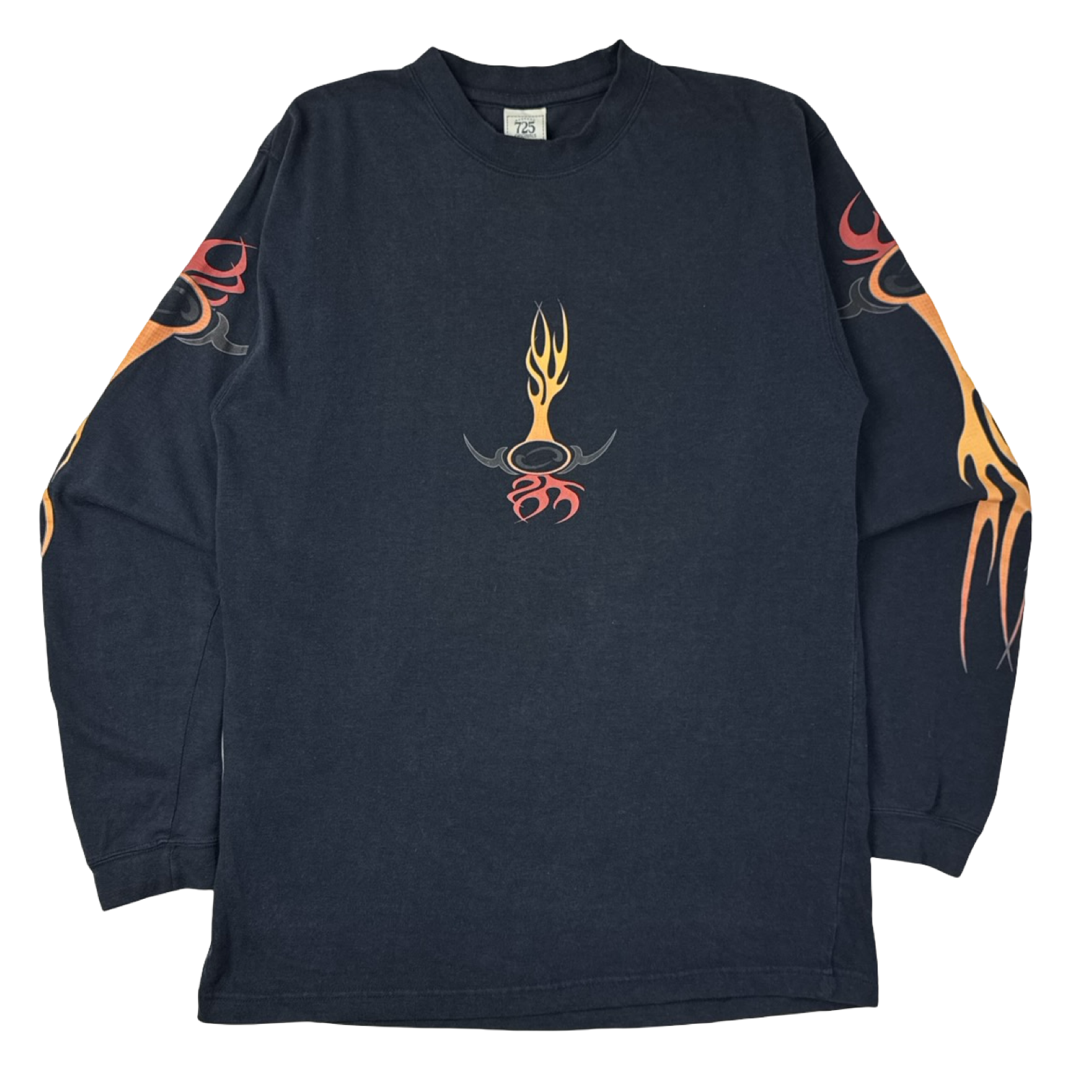 Vintage Y2K Flame Sleeve Tribal  Longsleeve T-Shirt