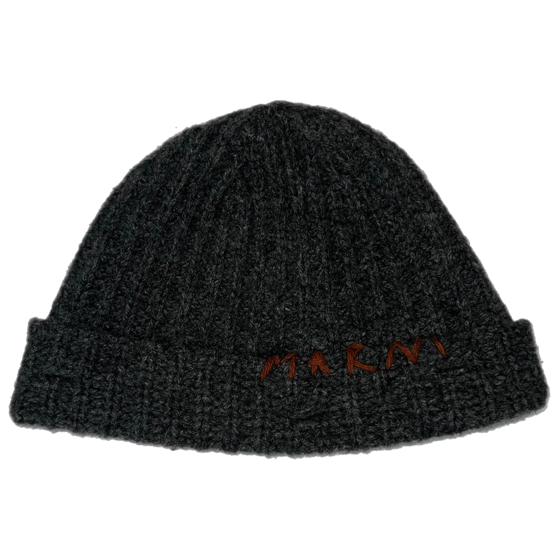 Marni Logo Embroidered Beanie Grey