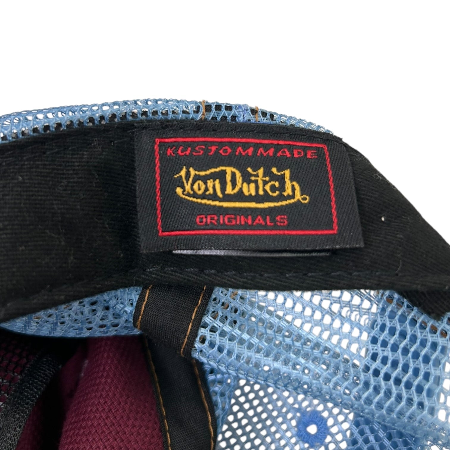 Vintage Y2K Von Dutch SnapBack Hat Burgundy/Blue