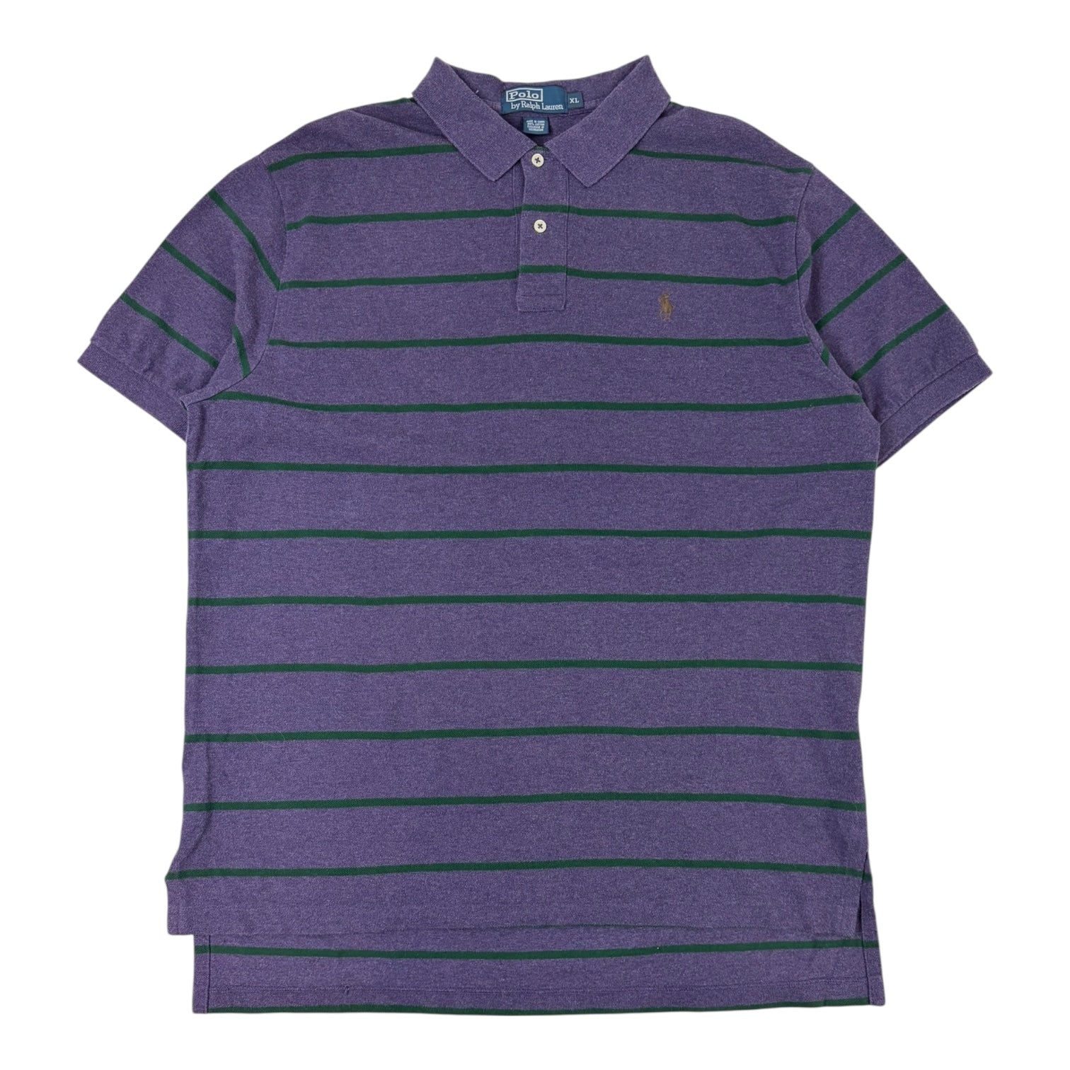 Vintage Polo Ralph Lauren Striped Polo T-Shirt Purple/Green