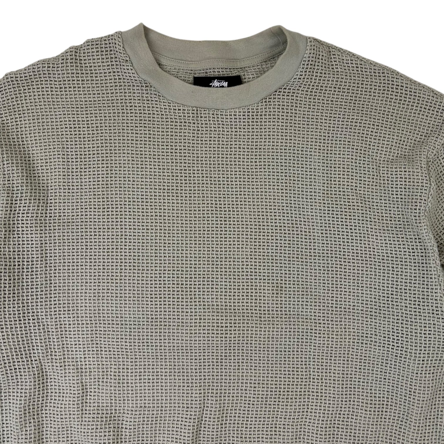 Stussy Cotton Mesh Long Sleeve T-Shirt Cream