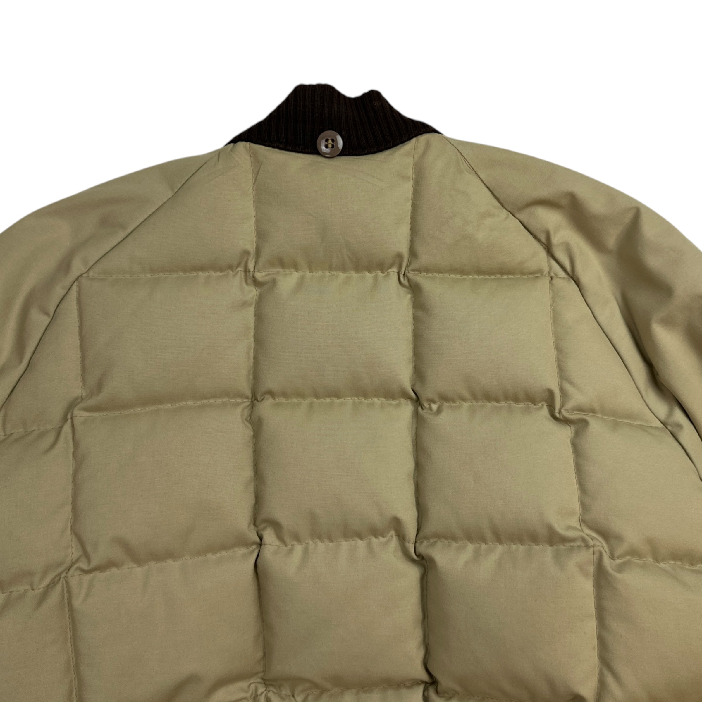 Vintage Reversible Down Bomber Jacket Khaki/ Orange