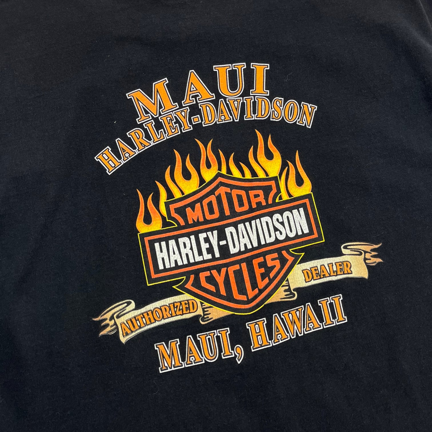 2001 Maui Harley Davidson Flaming Eagle T-Shirt