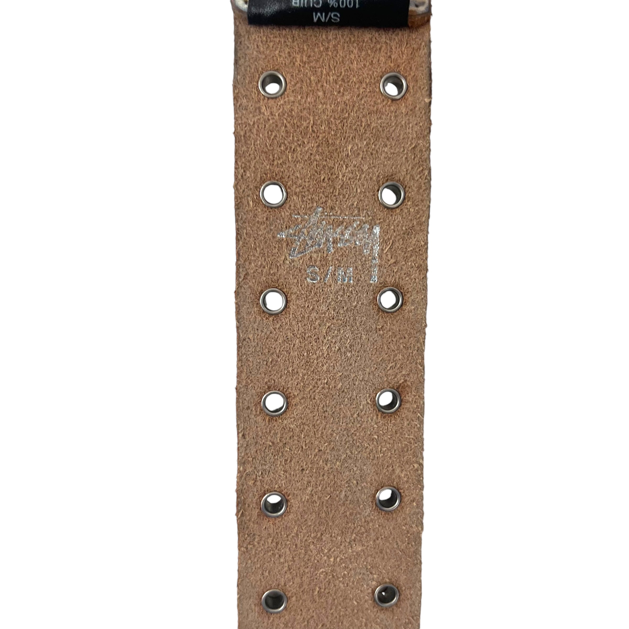 Stussy 8 Ball Studded Belt Bone