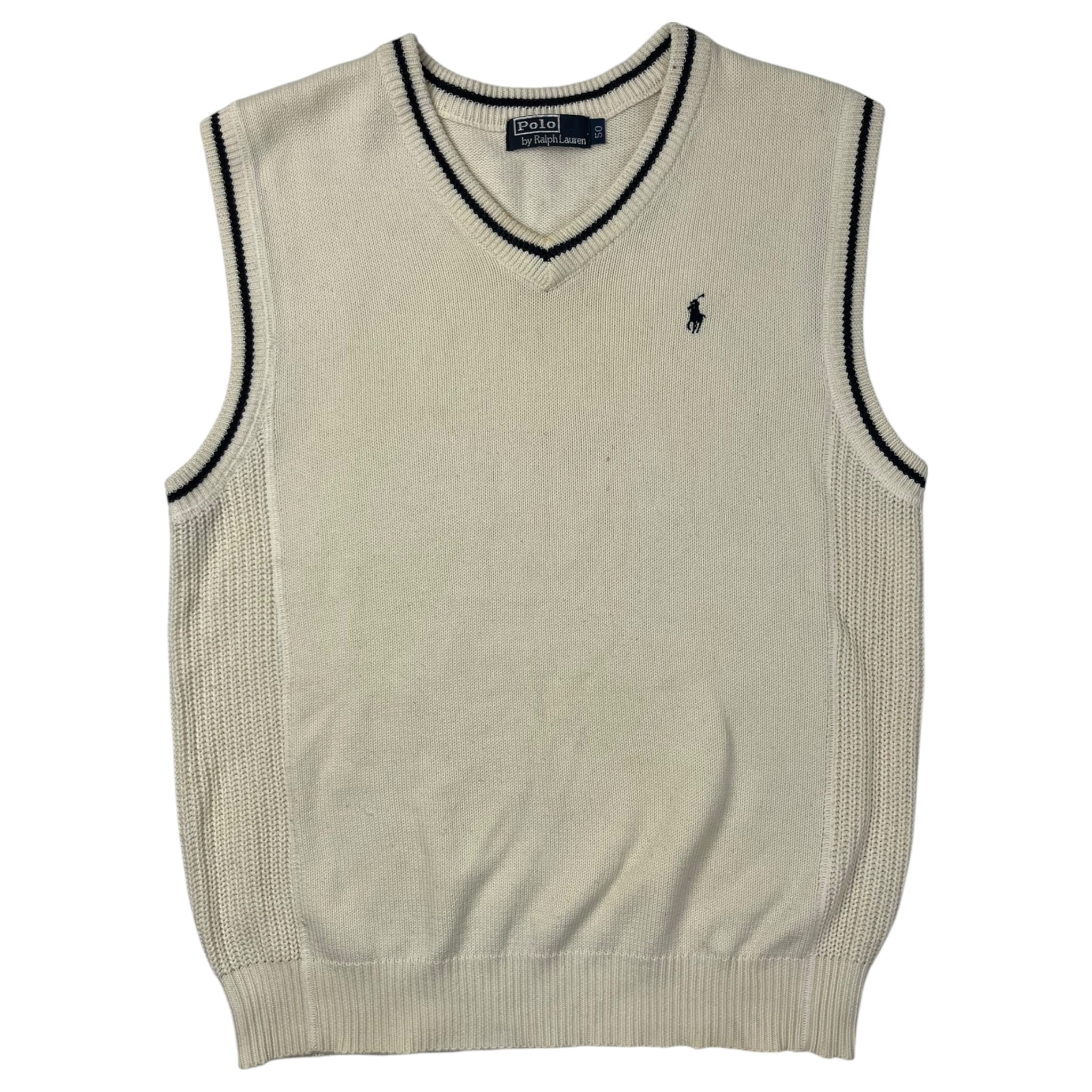 Vintage Polo Ralph Lauren Cream Knit Sleeveless Sweater