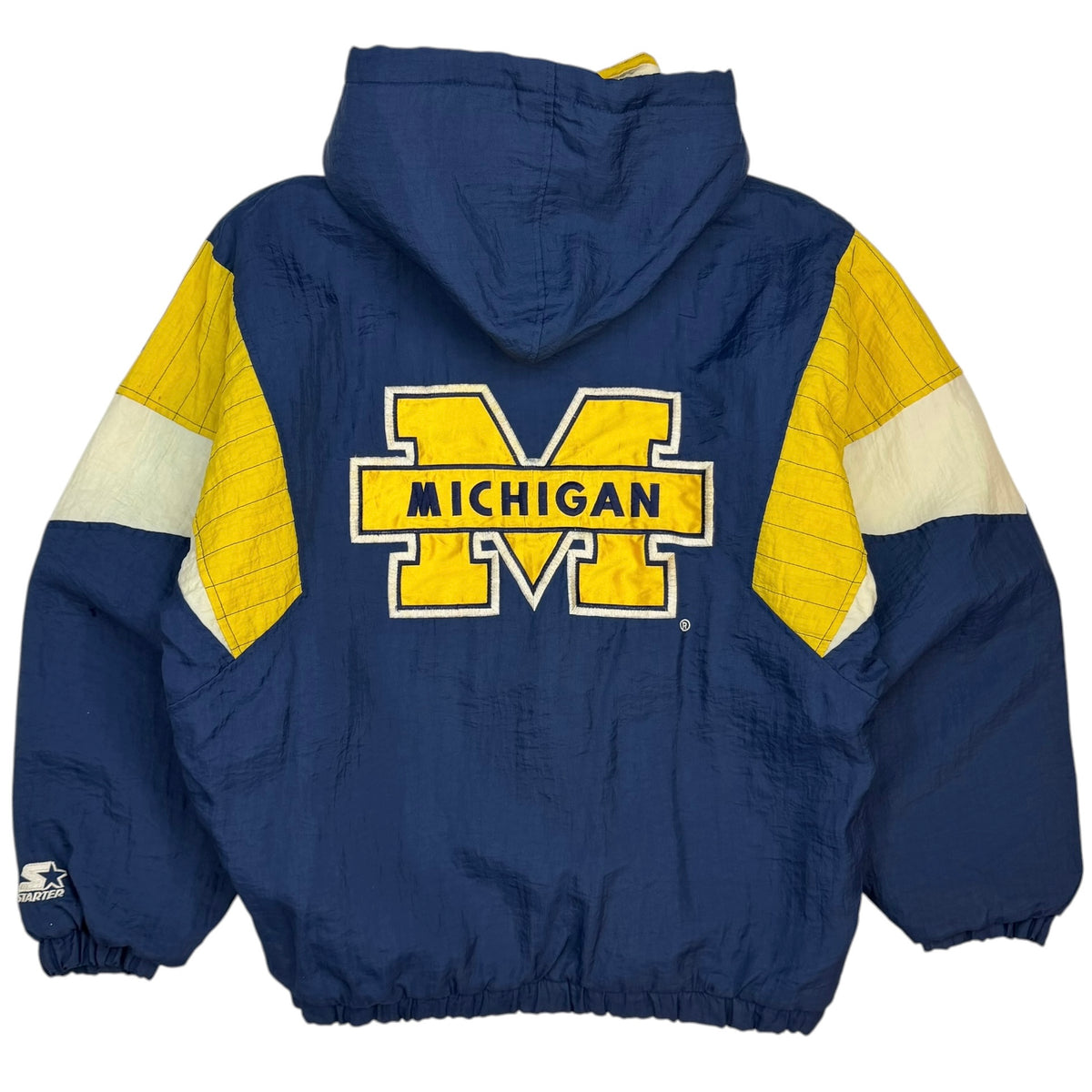 Vintage Starter Michigan Quarter Zip Jacket Navy/Yellow