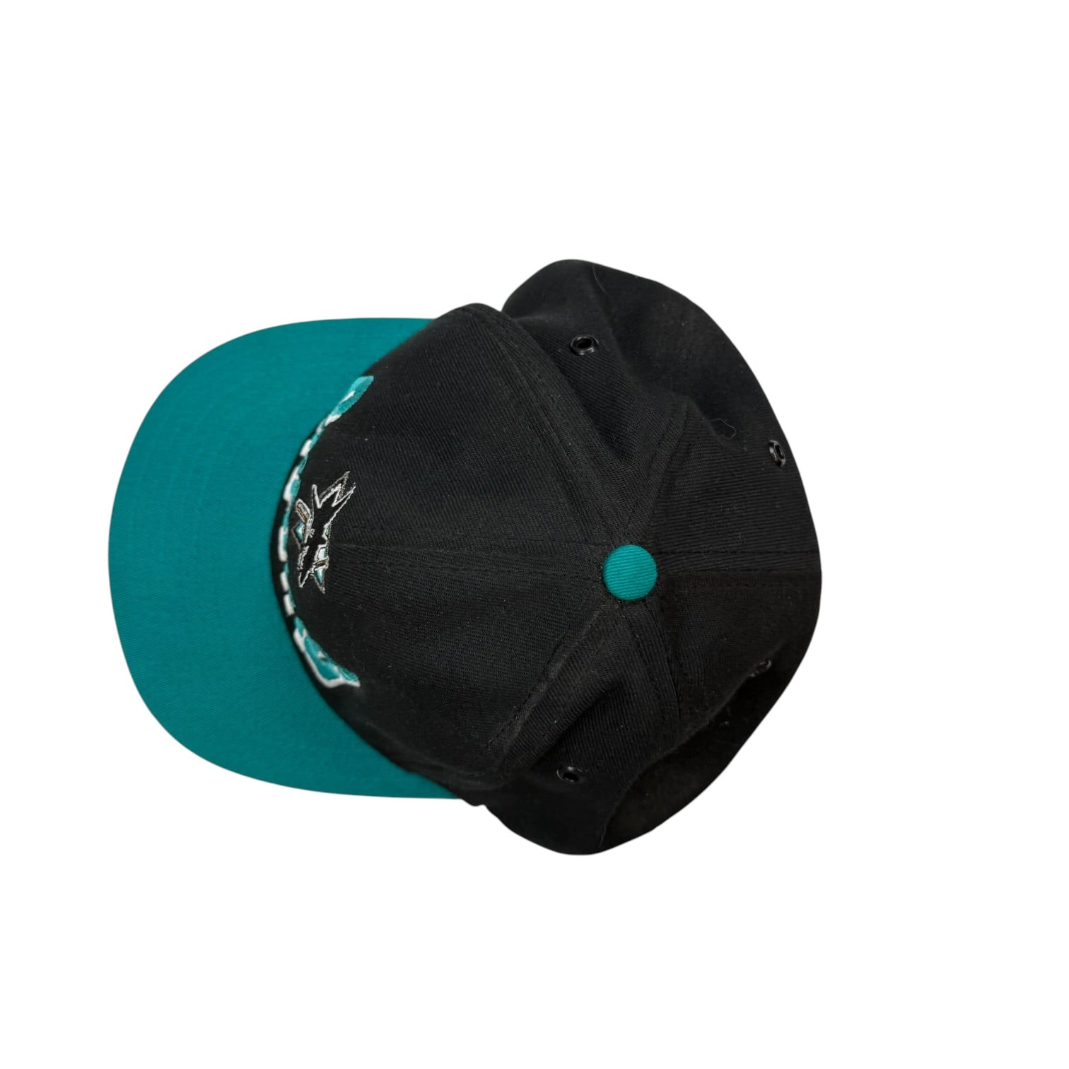 Vintage CCM San Jose Sharks SnapBack Hat Black/Teal