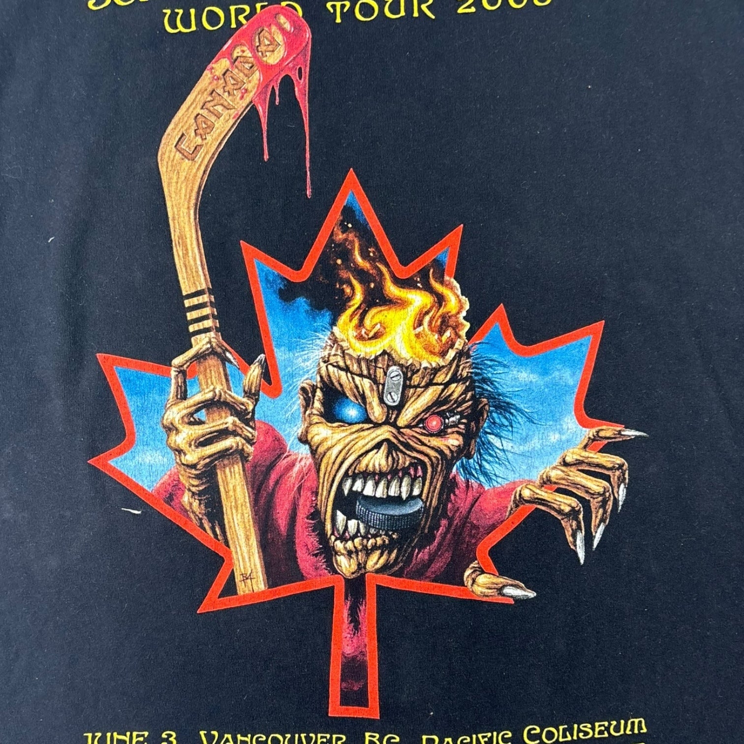 Vintage 2008 Iron Maiden Somewhere Back in Time Tour T-Shirt Black