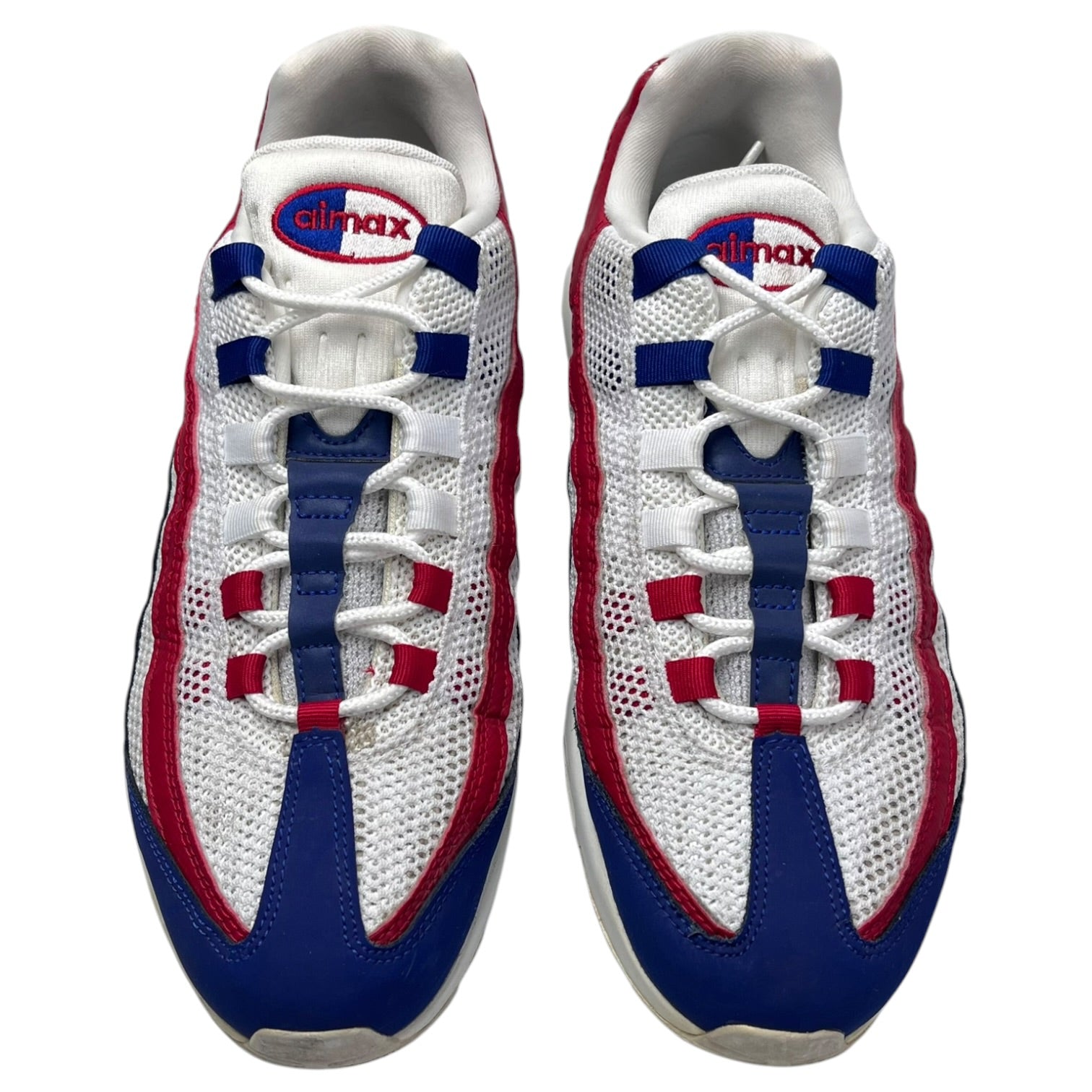 Nike Air Max 95 White Deep Royal Blue Gym Red (Used)