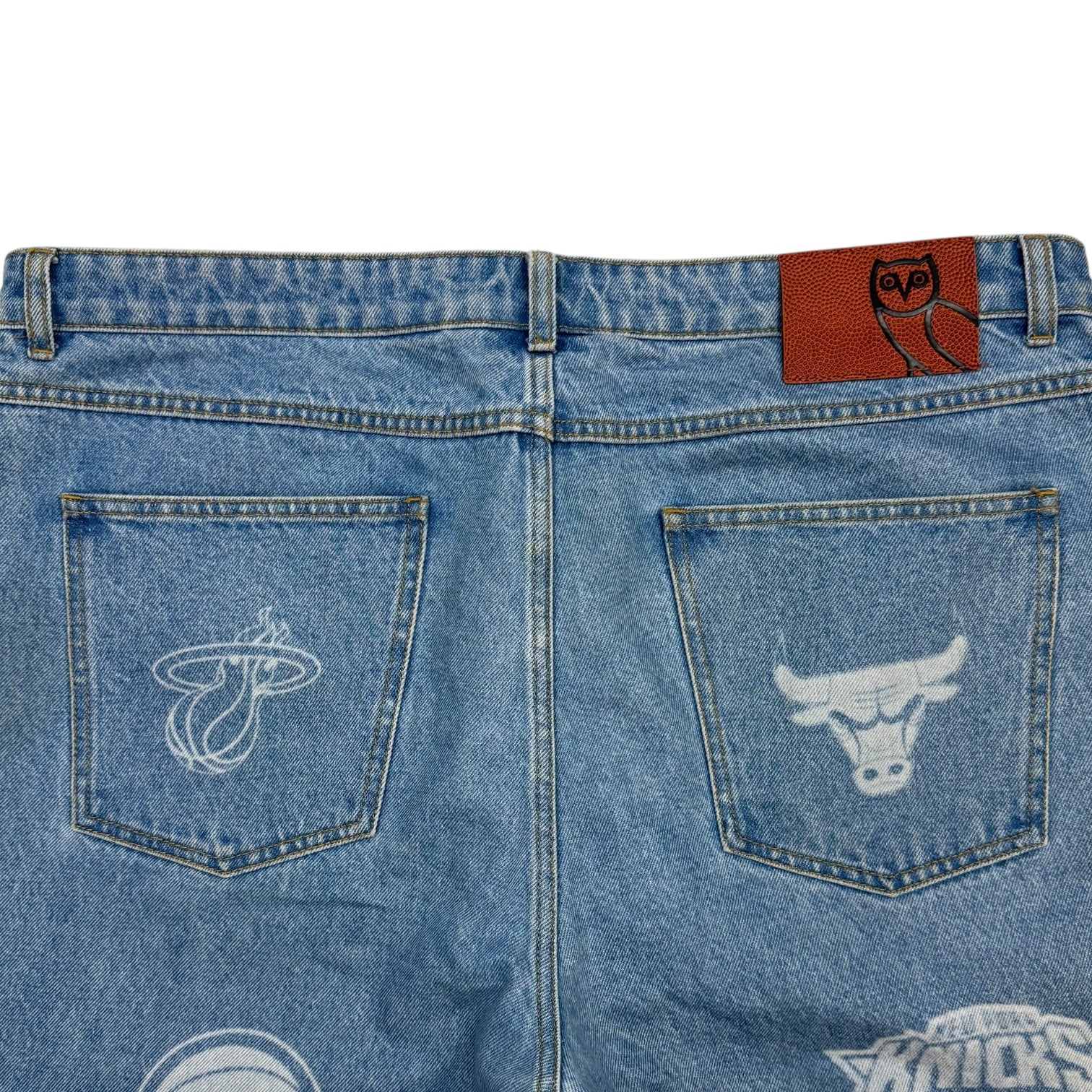 Octobers Very Own NBA Logo Denim Pants Light Wash