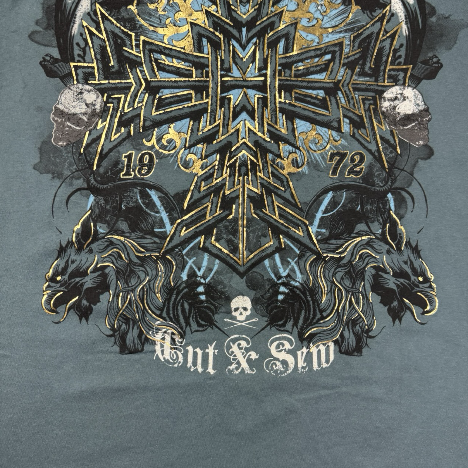 Y2K Marc Eckō Cut & Sew Cyber Gothic Cross Sleaze T-Shirt