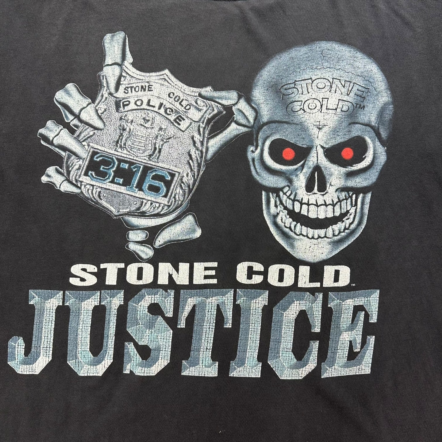 1998 Stone Cold Steve Austin ‘Stone Cold Justice’ Tee Faded Black