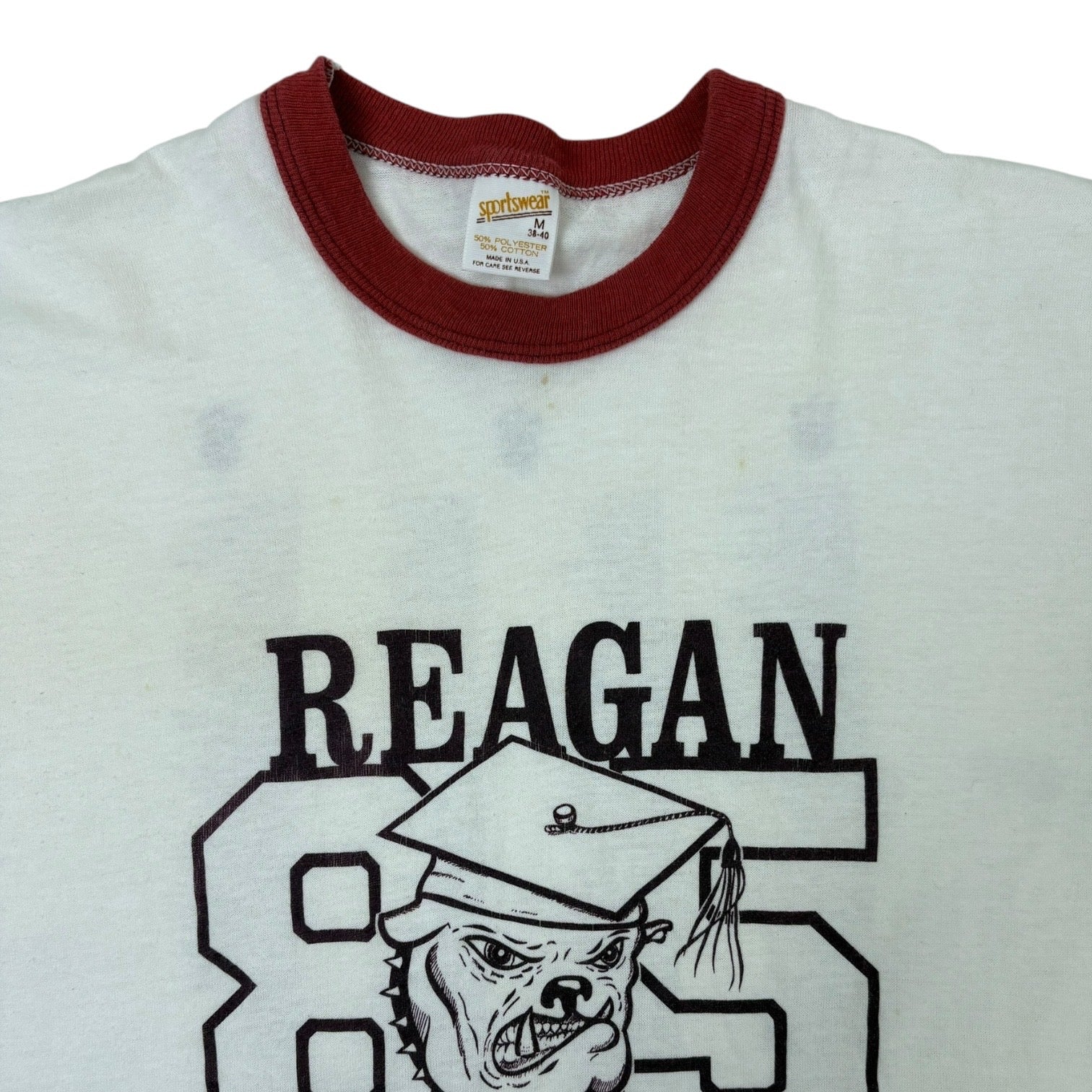 Vintage 1985 Ringer “Reagan ‘85” T-Shirt White