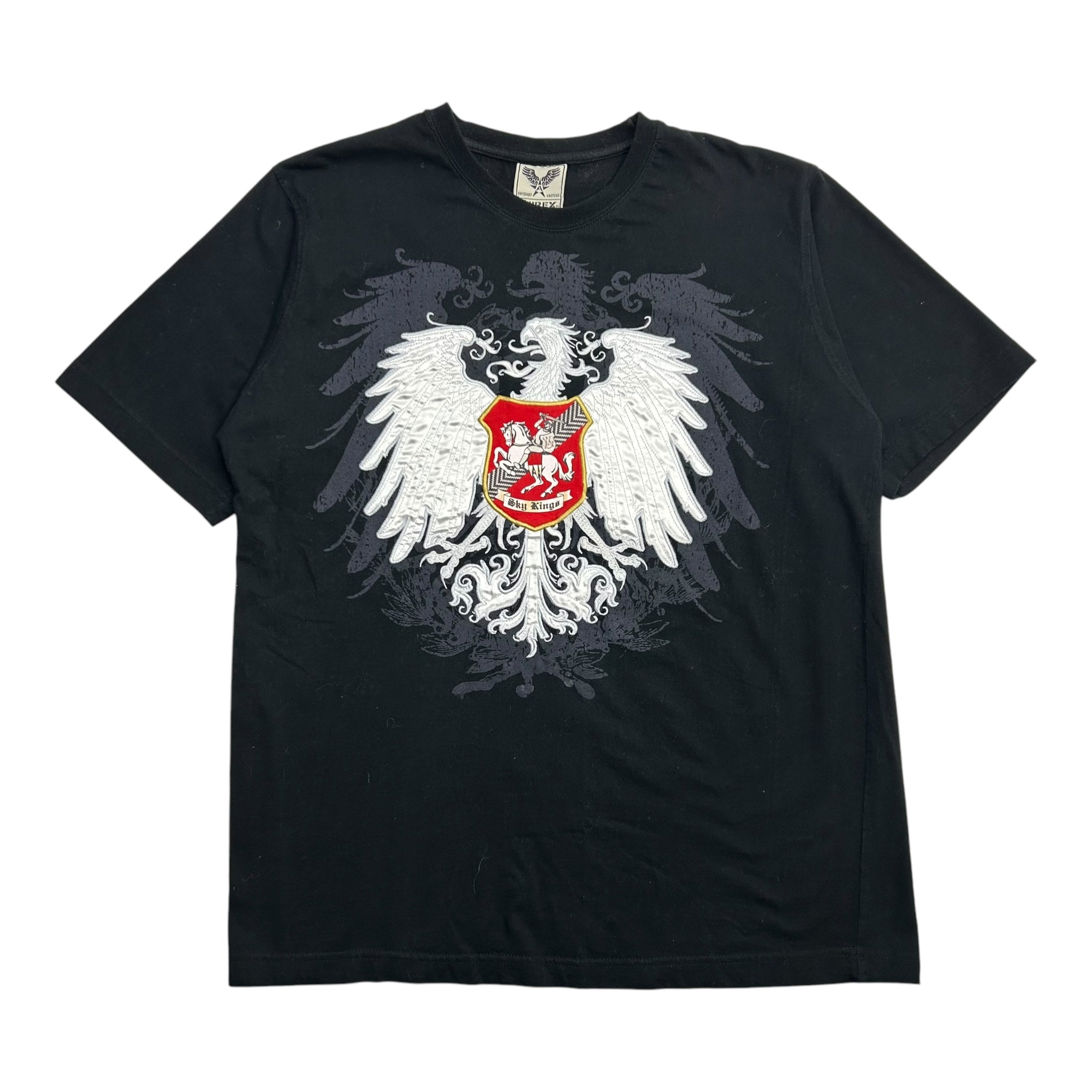 Vintage Y2K Avirex Embroidered Crest Tee Black