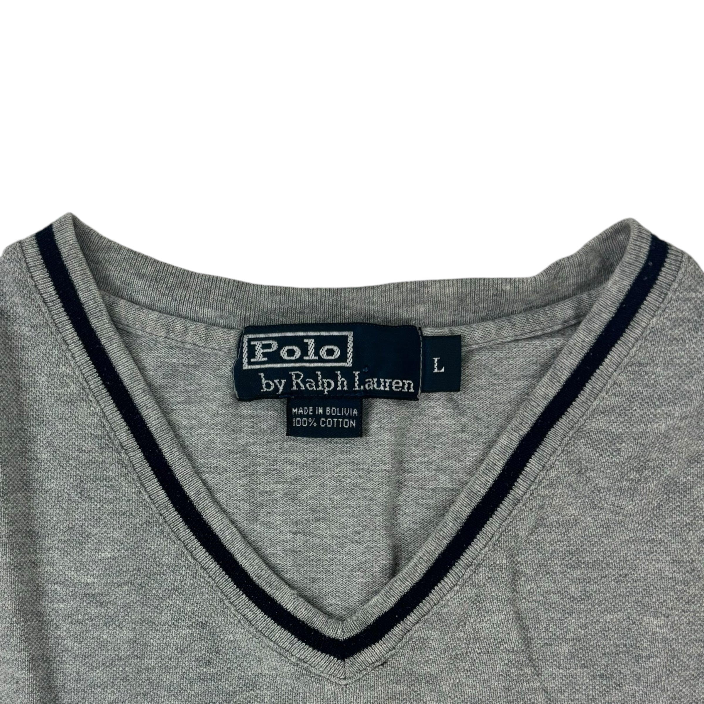 Vintage Ralph Lauren Polo V-Neck T-Shirt Grey