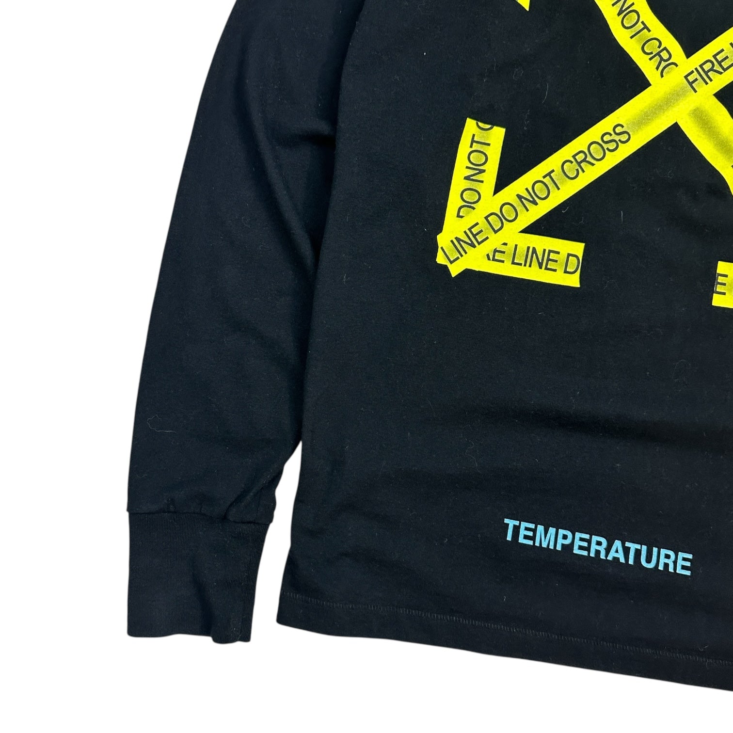 Off White Hazard Logo Long Sleeve Tee Black
