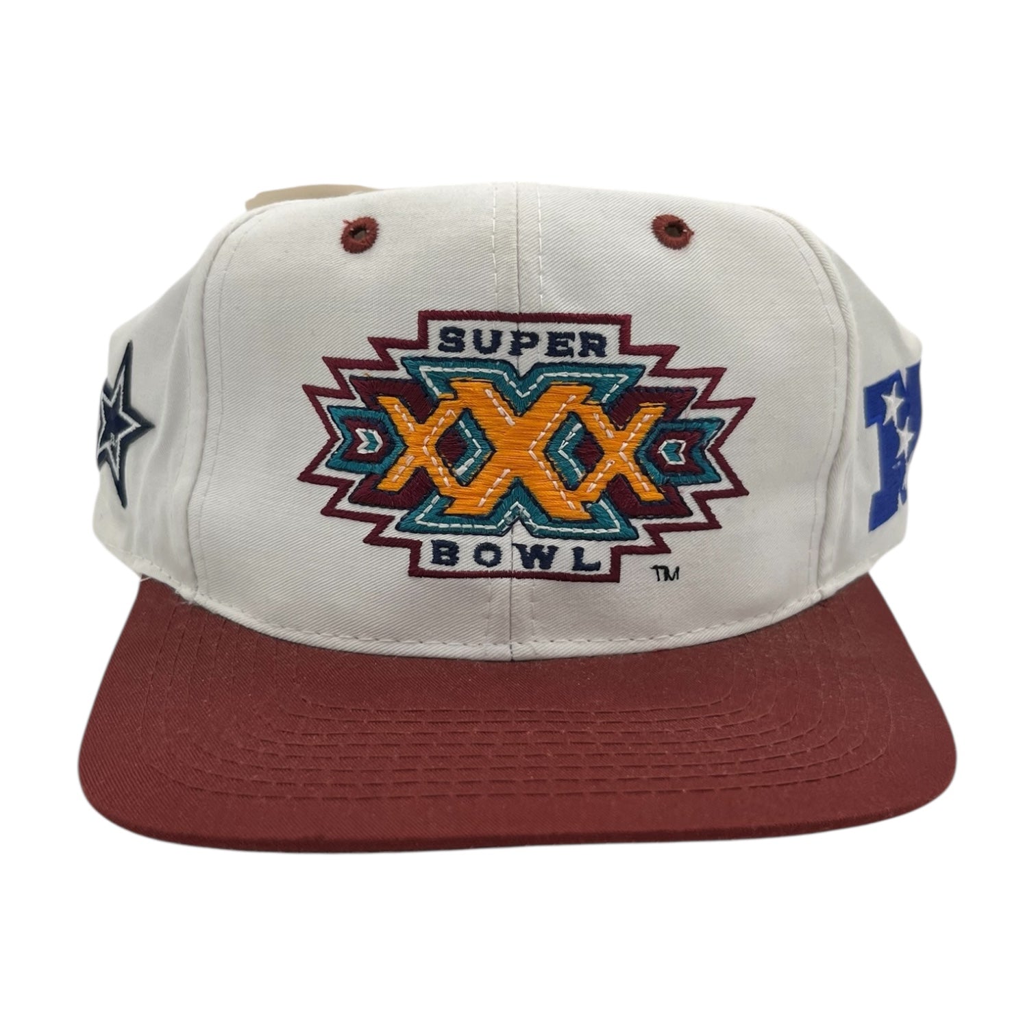 Vintage Super Bowl XXX Snapback Hat White/Burgundy