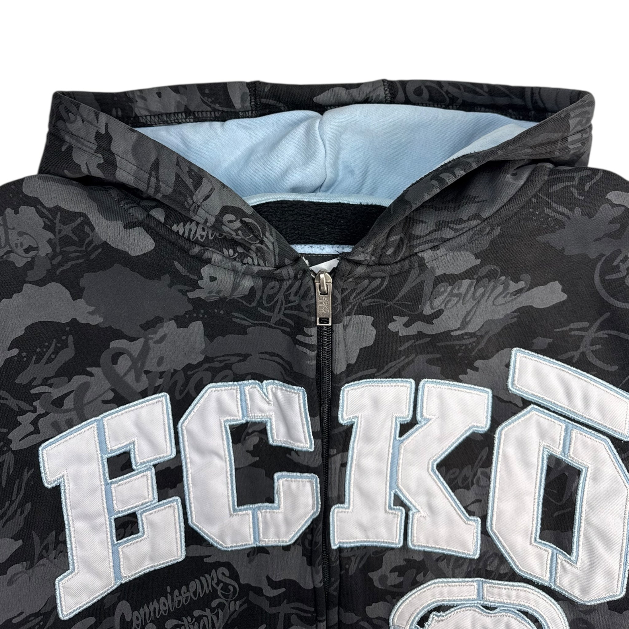 Vintage Y2K Ecko Unltd. Camo Graffiti Zip Up Hoodie