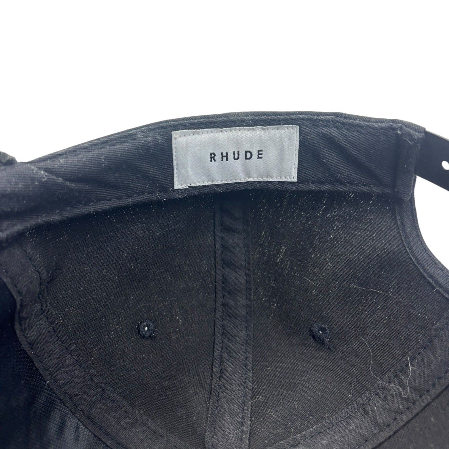 Rhude Script Denim Hat Washed Black