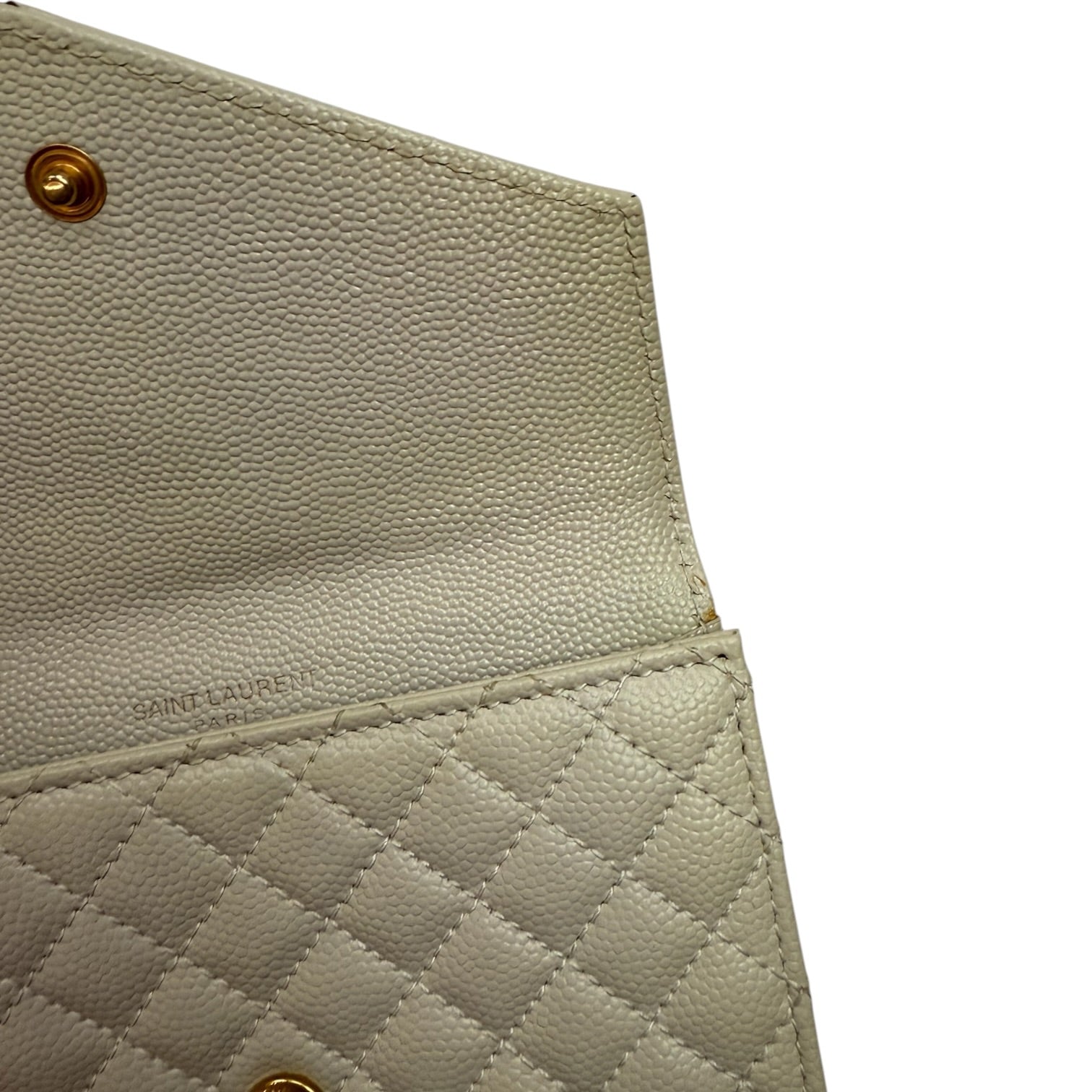 (W) Saint Laurent Envelope Compact Wallet Beige