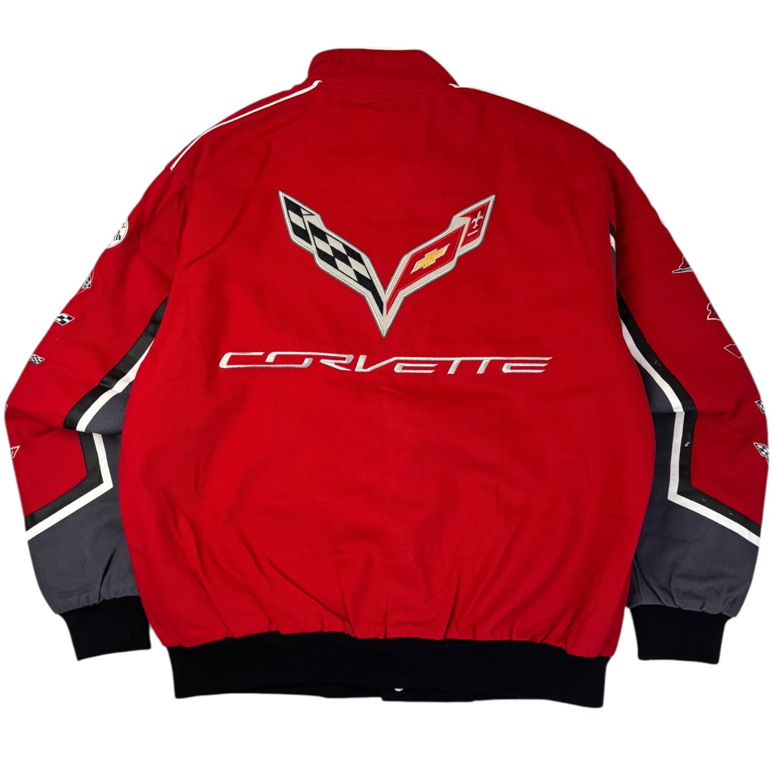 Corvette J Design Nascar Jacket Crimson Red