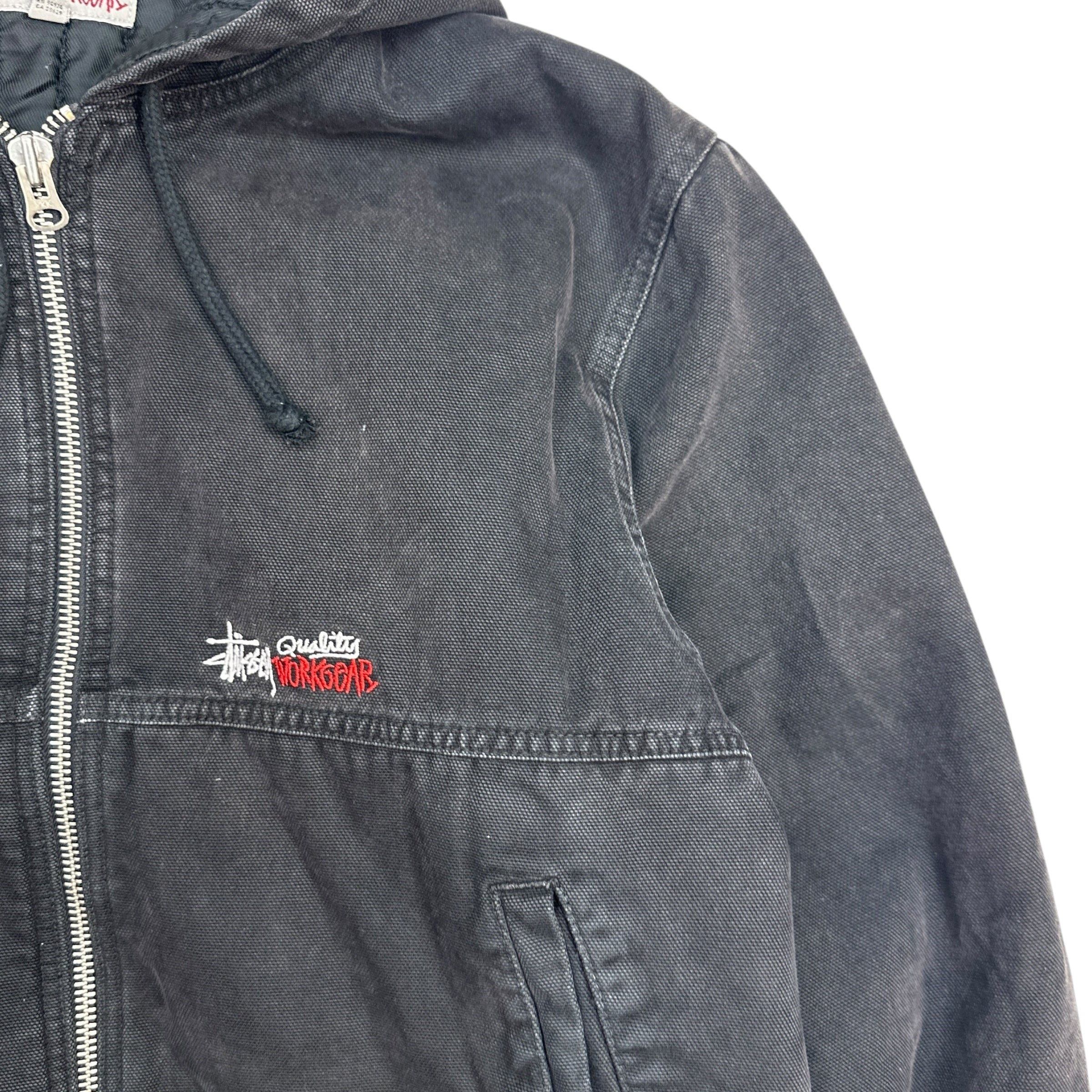 Stussy Insulated Workwear Canvas Jacket Washed Black