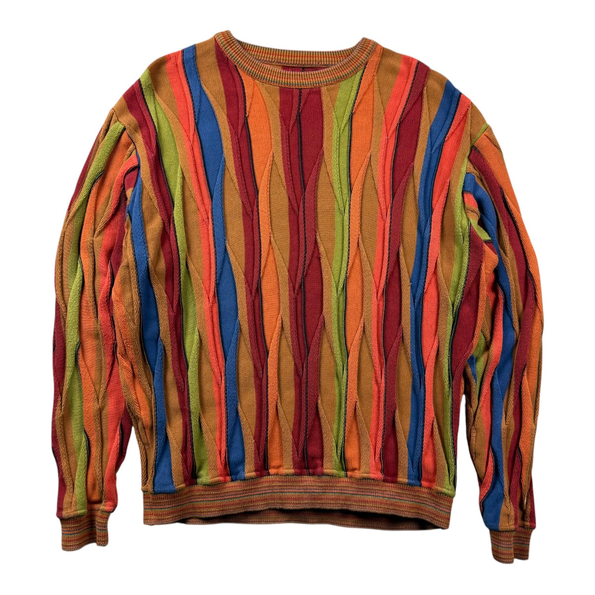 Vintage Coogi Style Texture Knit Sweater Multicolour