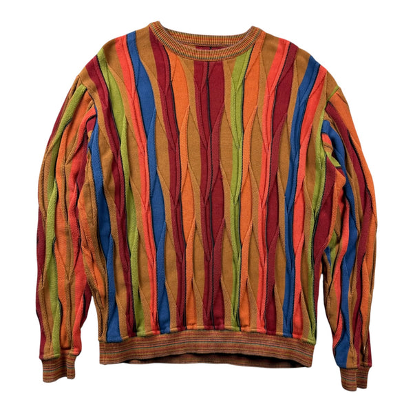 Vintage Coogi Style Texture Knit Sweater Multicolour