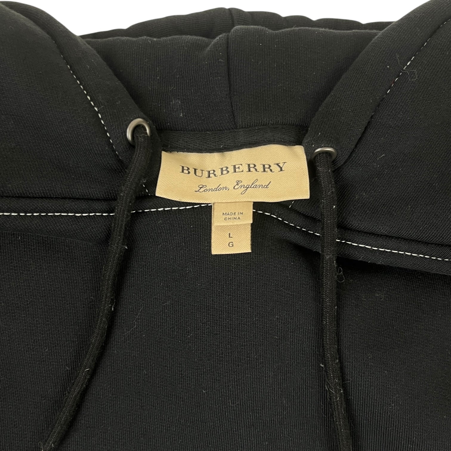 Burberry Krayford Embroidered Logo Hoodie Black