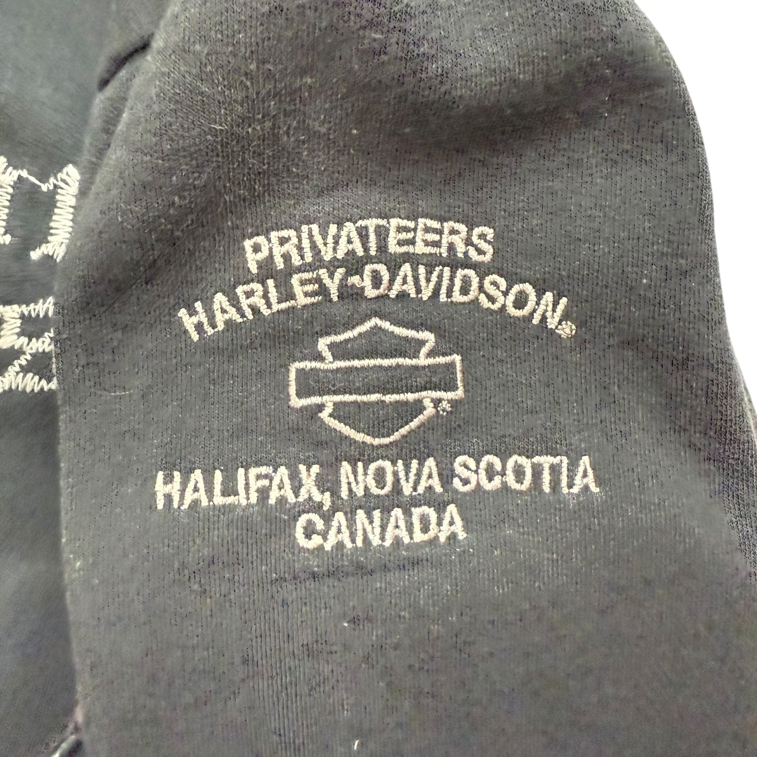 Vintage Harley Davidson Of Halifax Zip Up Sweater Grey