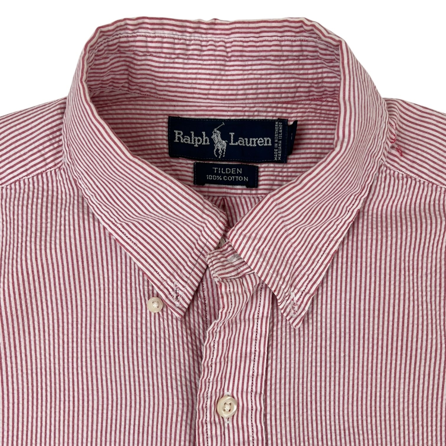 Vintage Polo Ralph Lauren Short Sleeve Button-Up Shirt Red/White